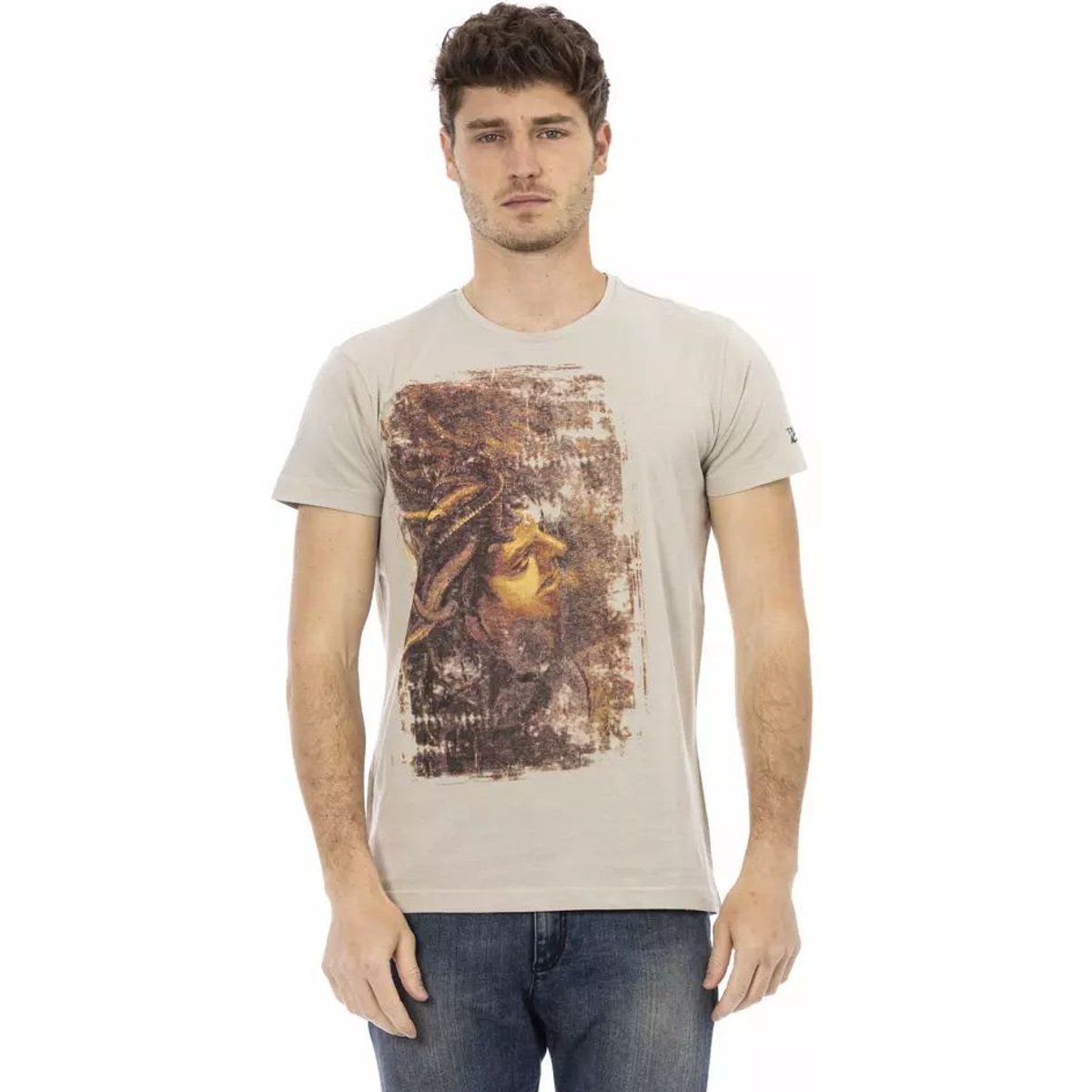 Vintage Grafikdruck Baumwoll T-Shirt