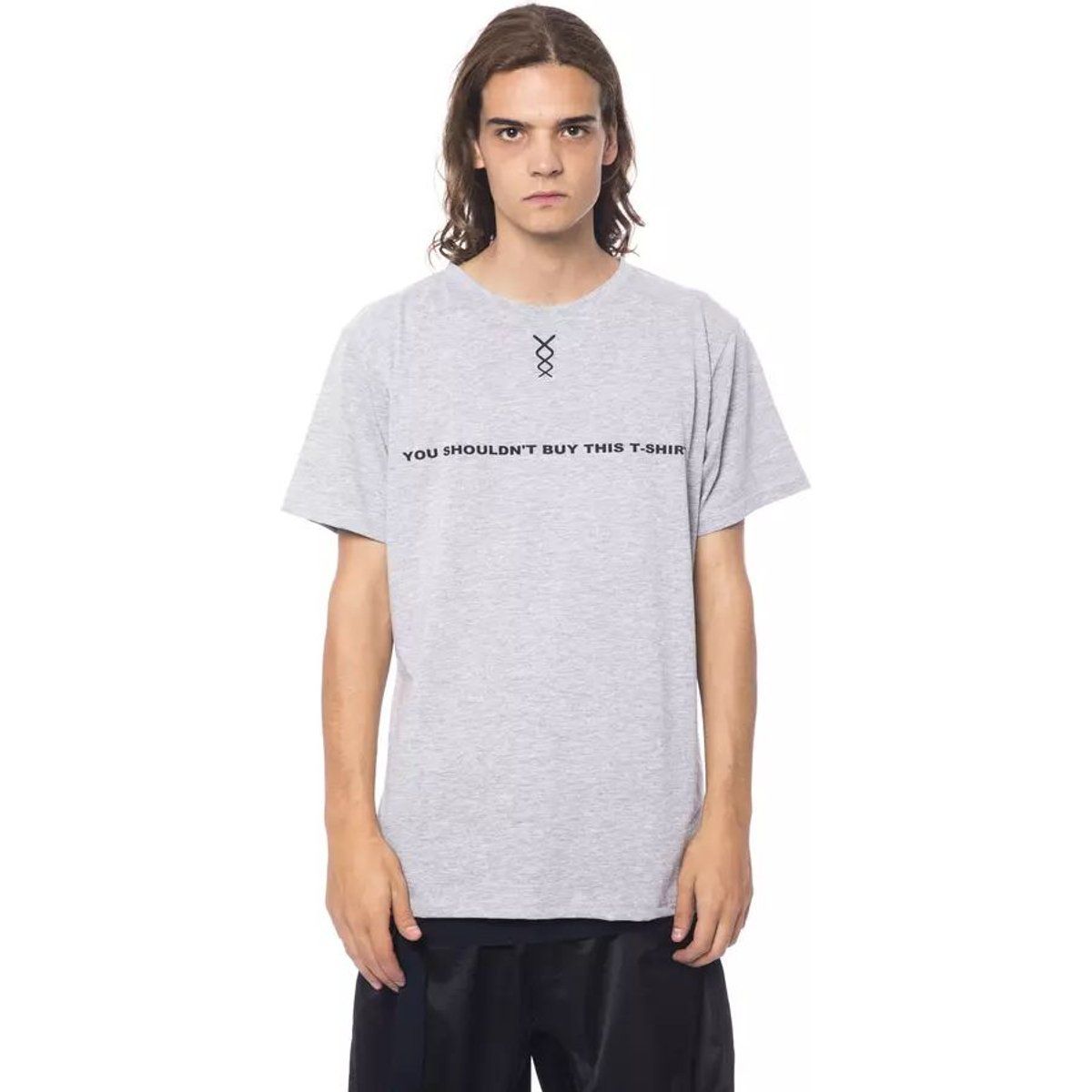 Graues T-Shirt mit Grafik und kurzen Ärmeln