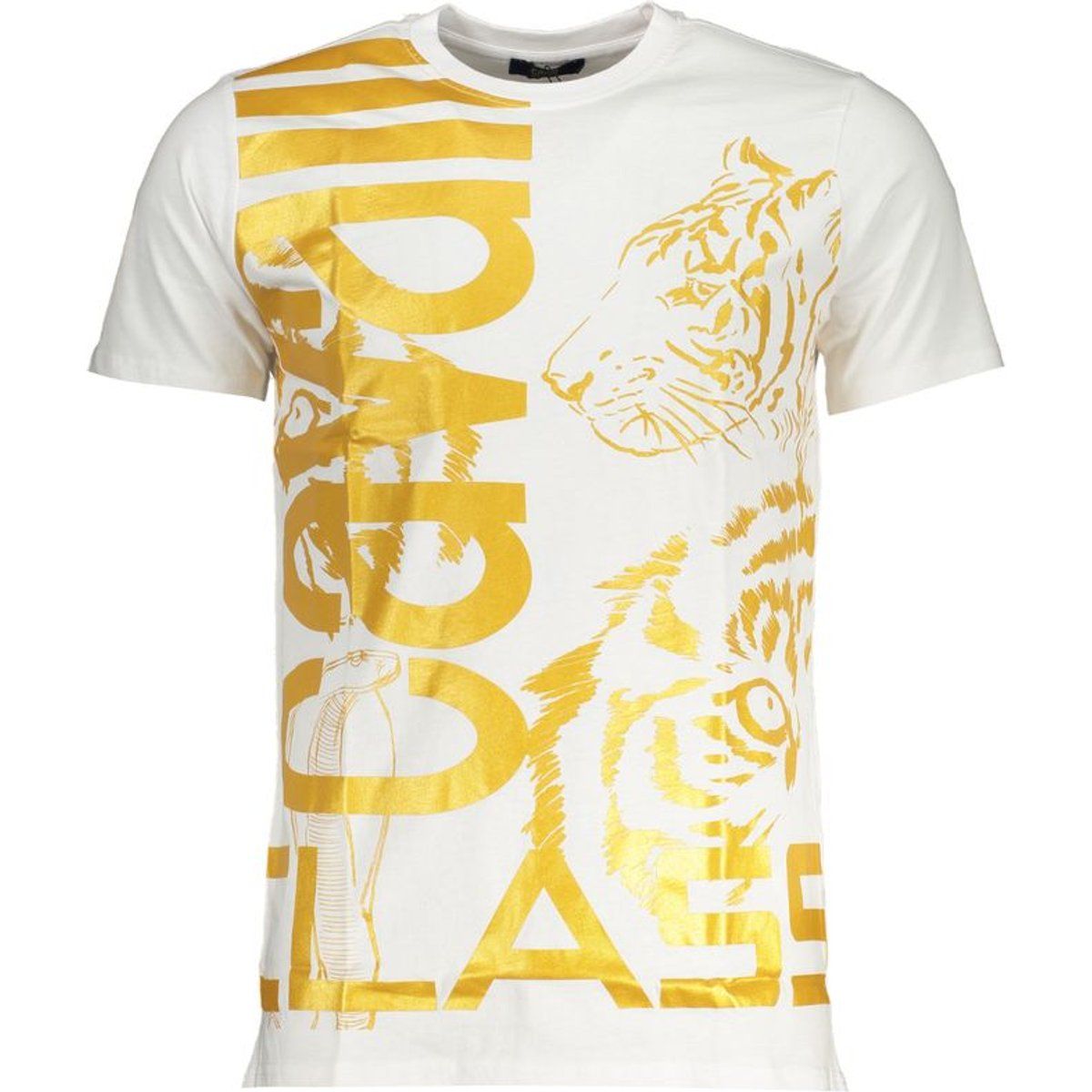 Weißes Baumwoll-T-Shirt mit Tigergrafik