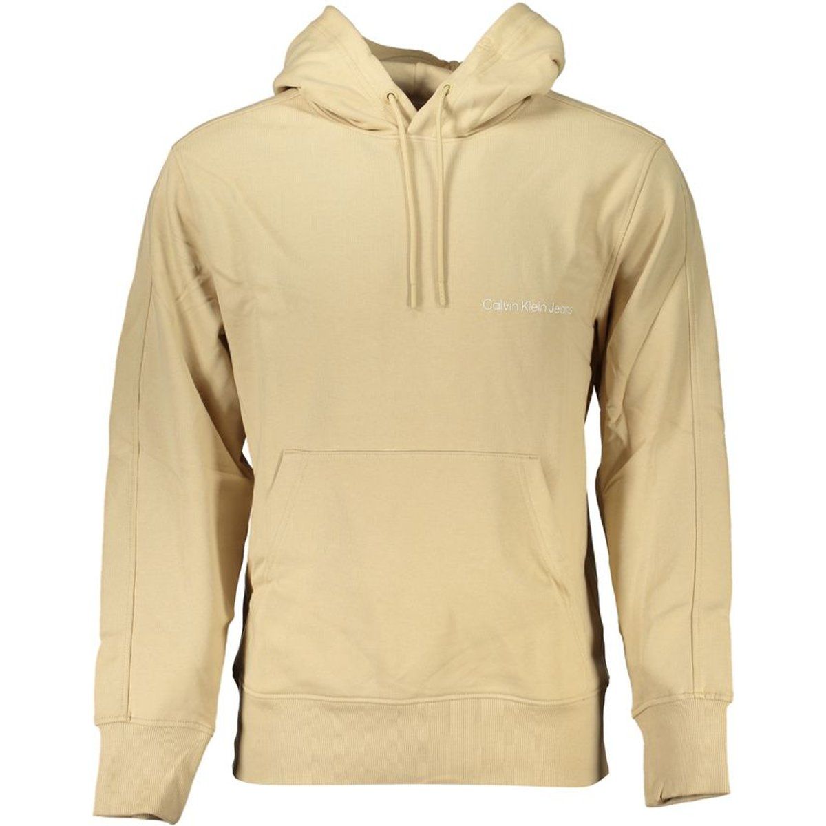Lässiger beiger Baumwoll-Logo-Hoodie