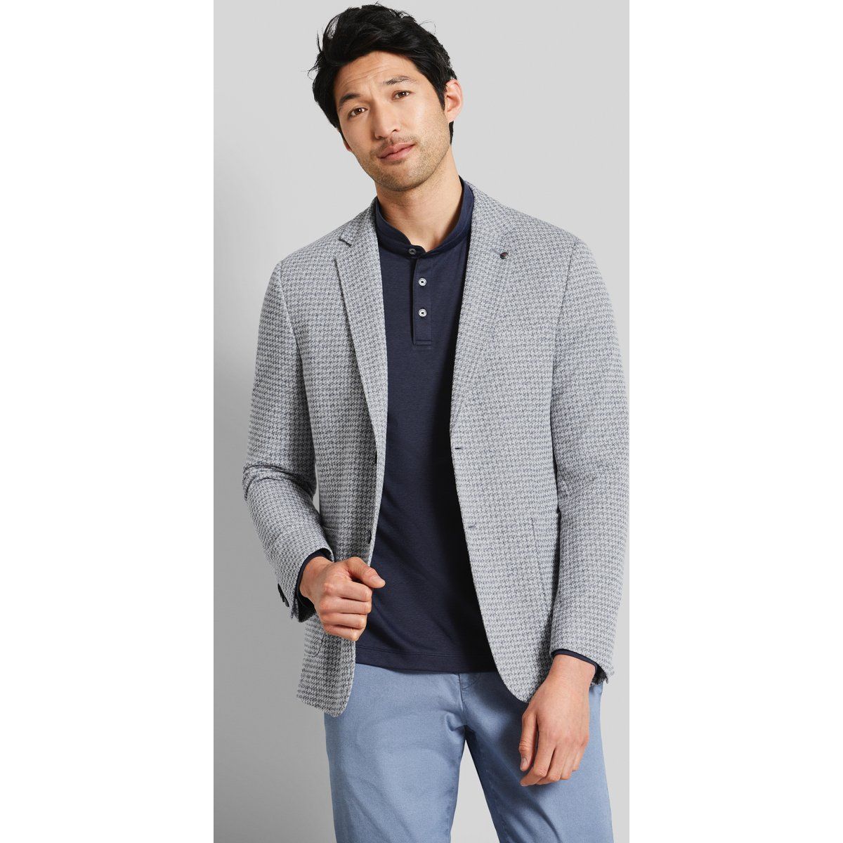 Herren Blazer Jacke mit Strickstruktur