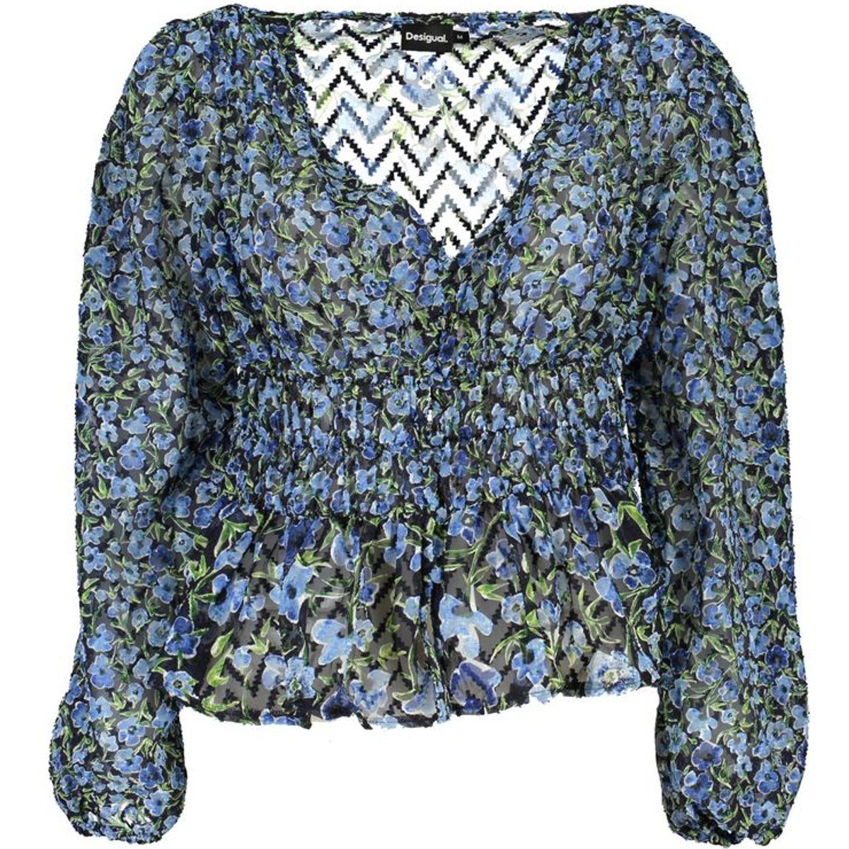 Bluse mit Blumenmuster und Smok-Bund