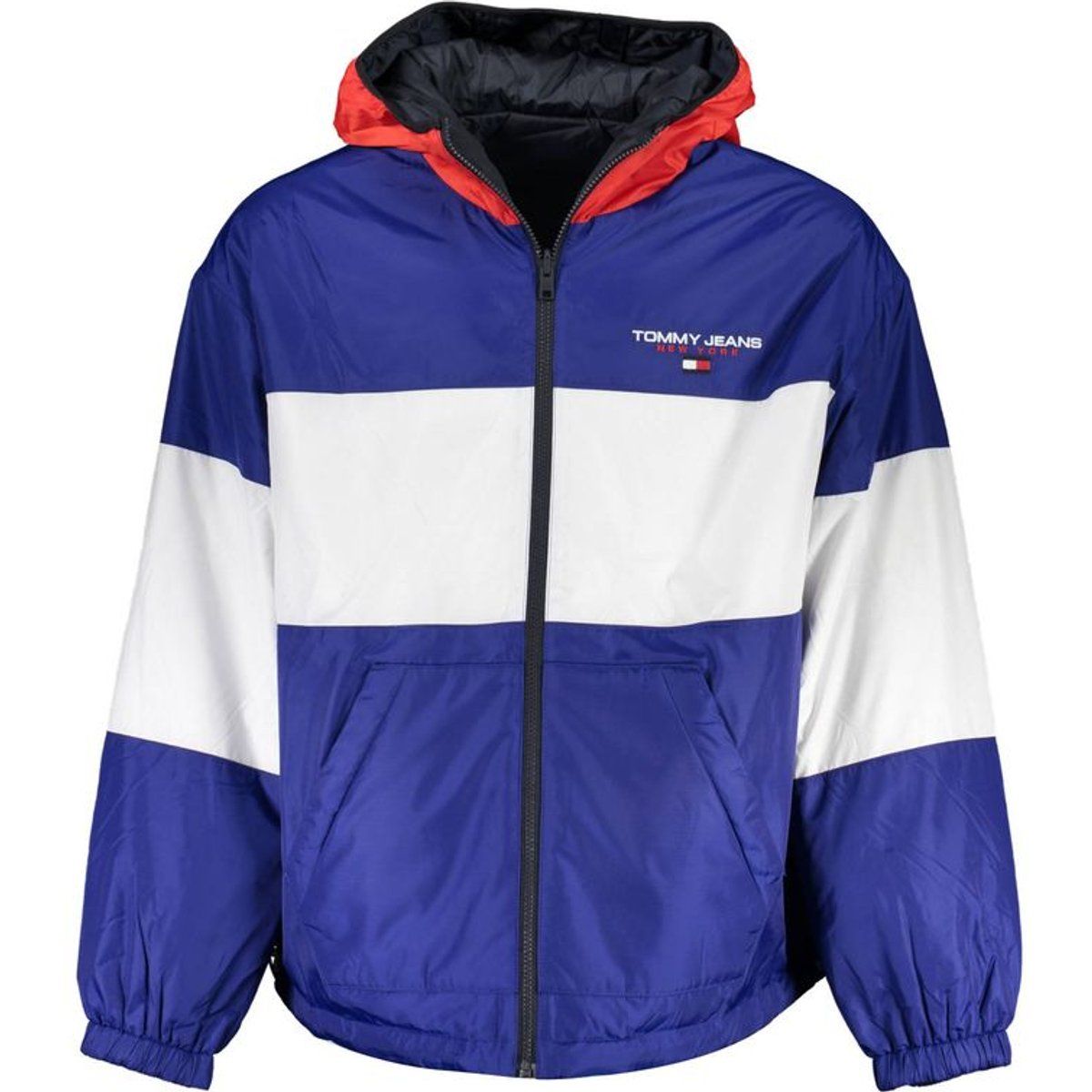Farbblock Windbreaker Jacke mit Kapuze