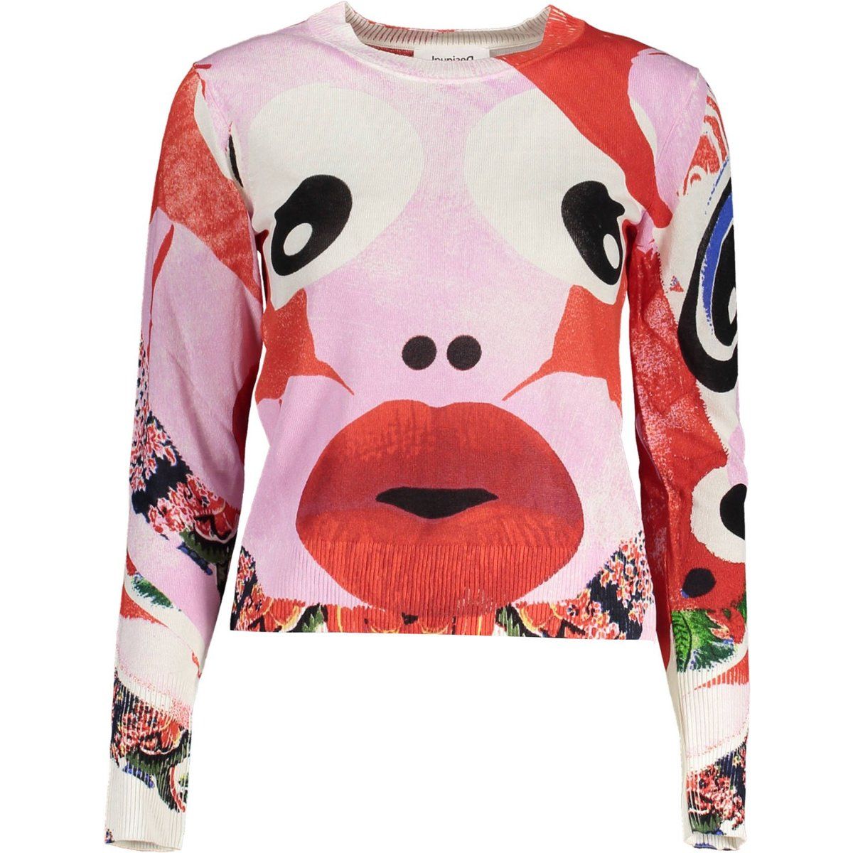 Abstract Face Strickpullover