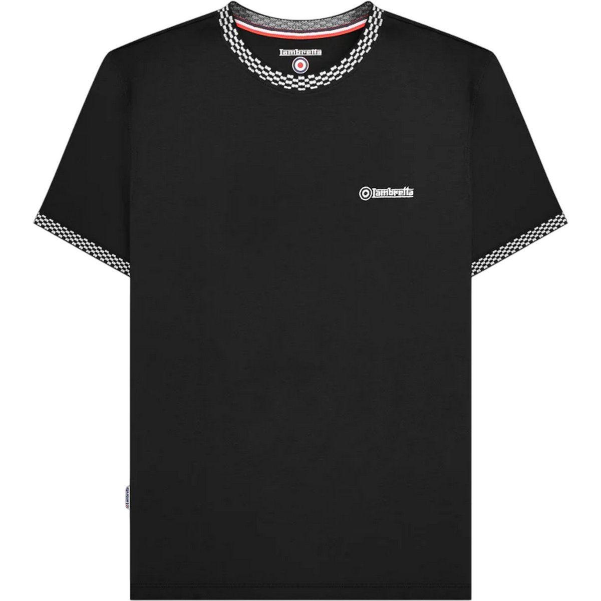 Lambretta - T-Shirt für Herren, Ringer-Stil (Schwarz)