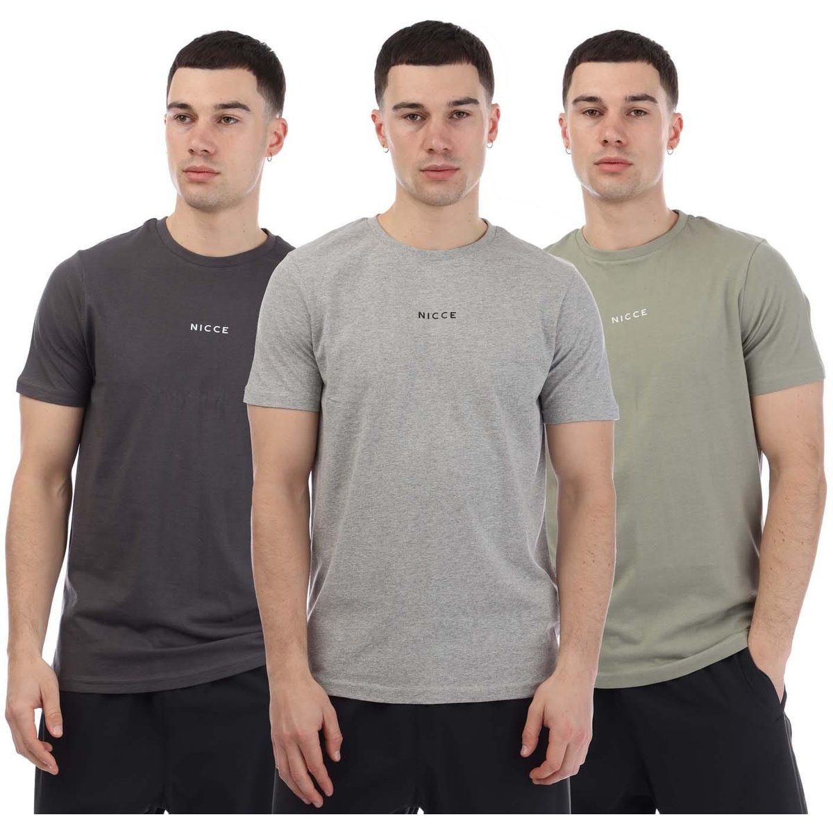 Herren Einfarbiges T-Shirt 3er-Pack