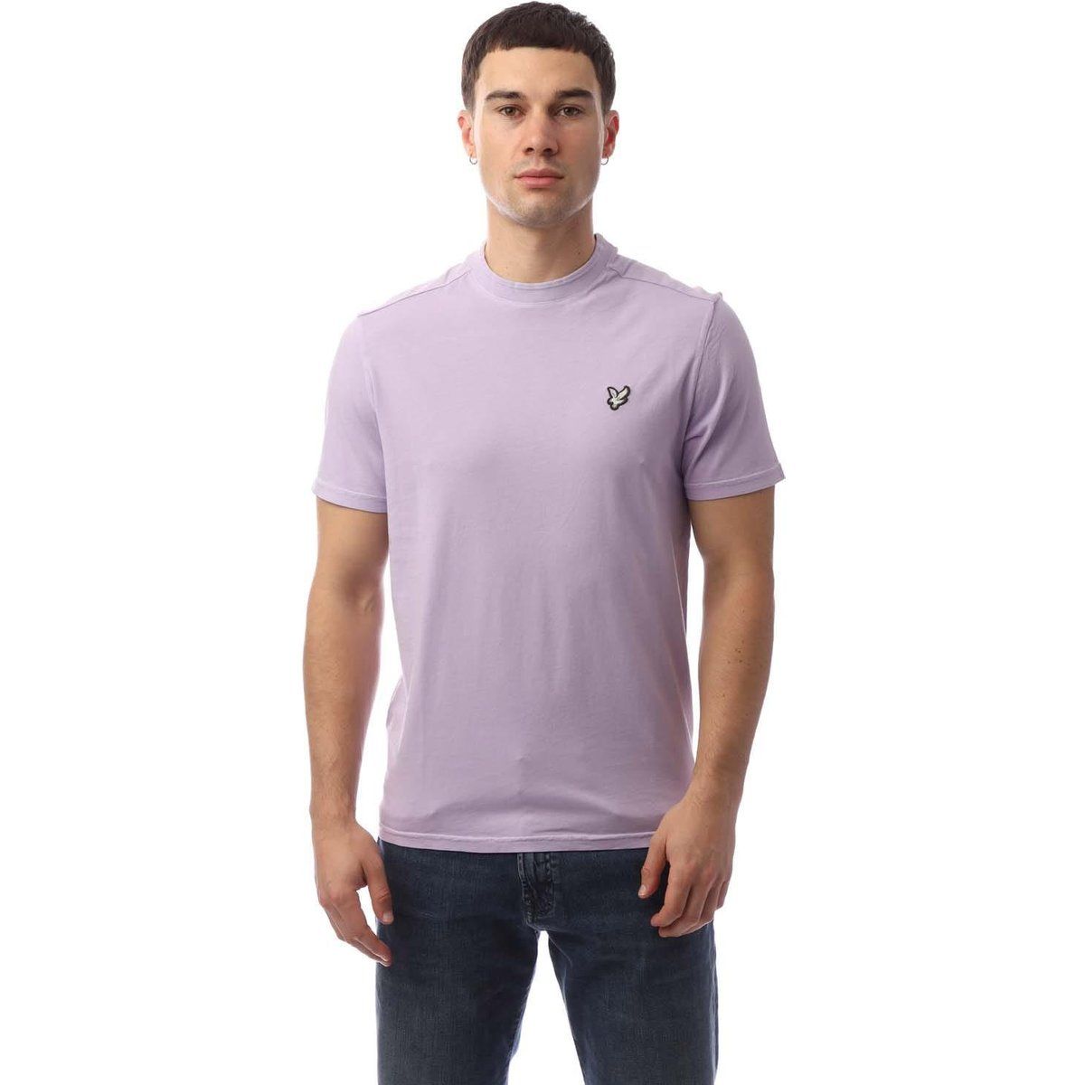Klassisches Baumwoll-T-Shirt mit Logo-Rundhalsausschnitt