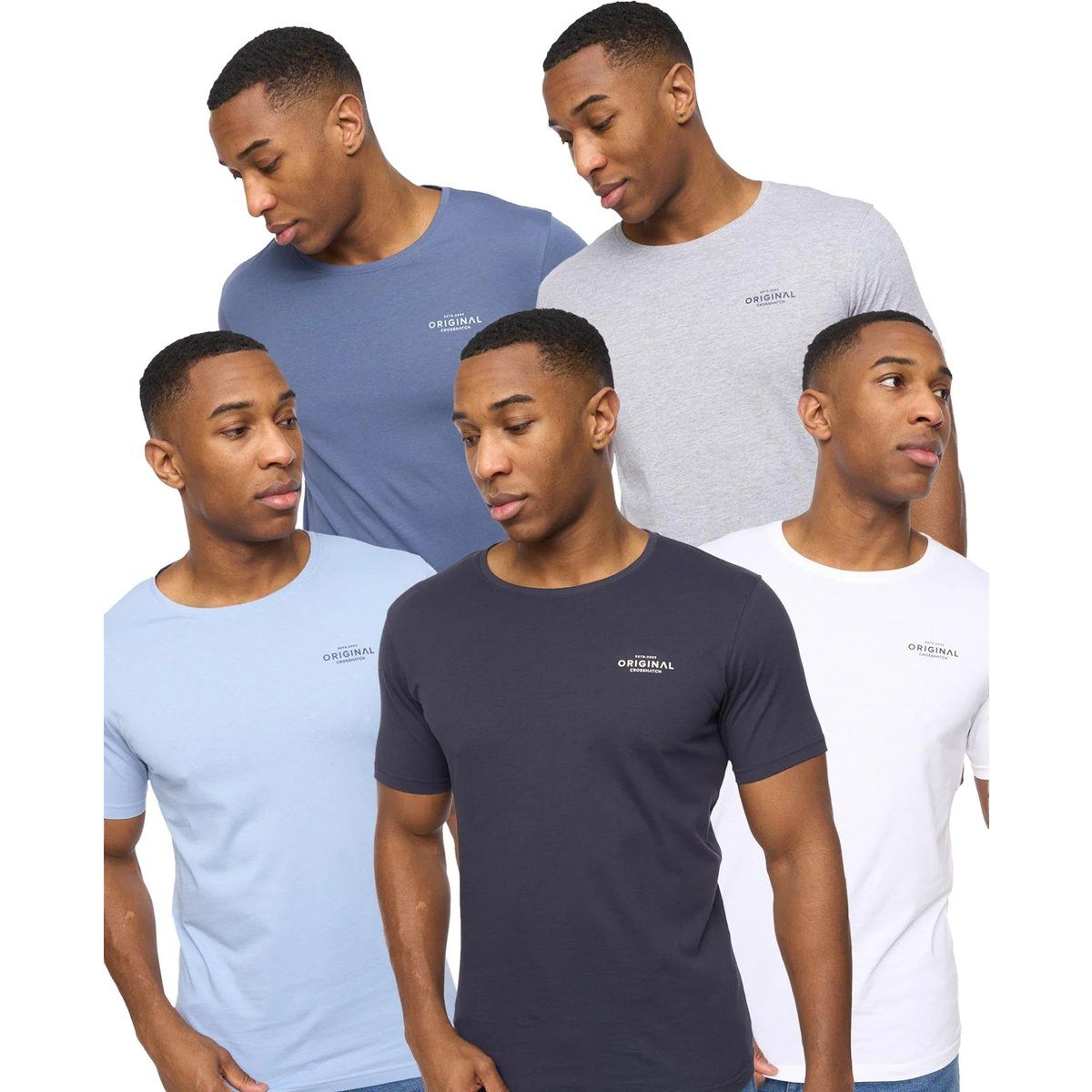 Herren Basic T-Shirt Set mit Unifarben
