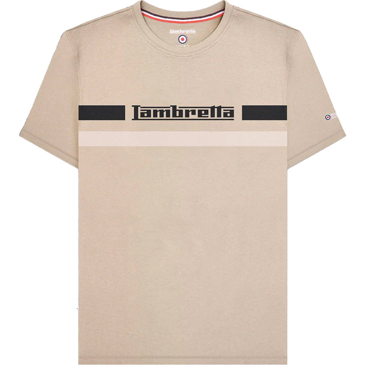 Herren Lambretta Logo Streifen T-Shirt
