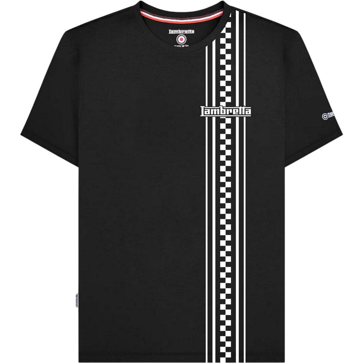 Lambretta Zweifarbiges Streifen T-Shirt mit Rundhalsausschnitt