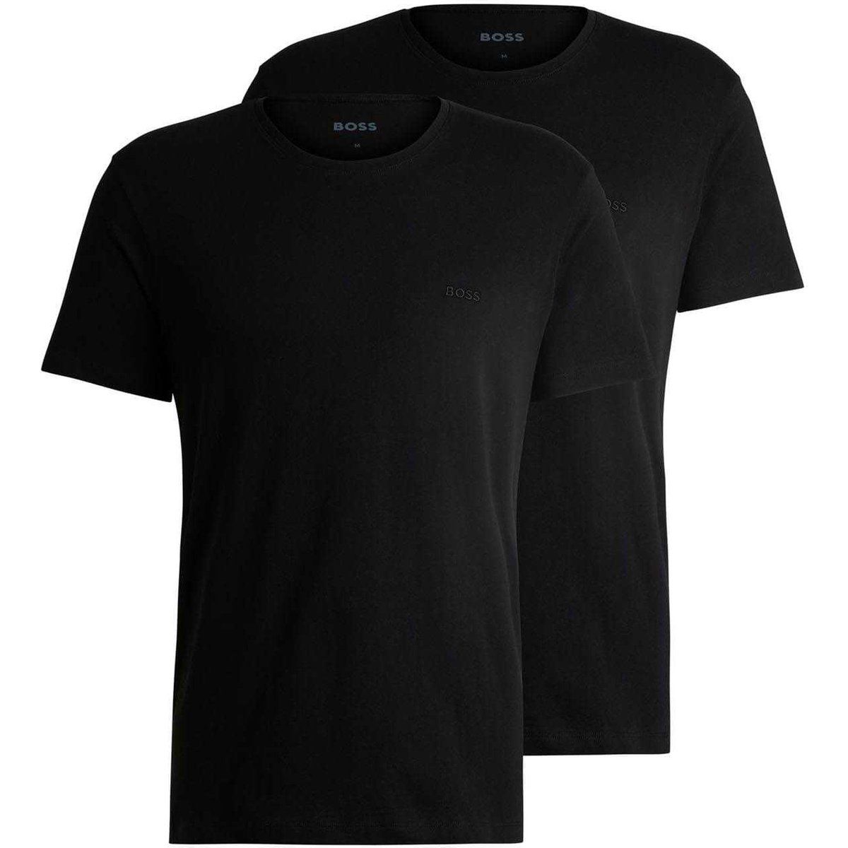 Klassisches, einfarbiges, schwarzes T-Shirt mit Rundhalsausschnitt