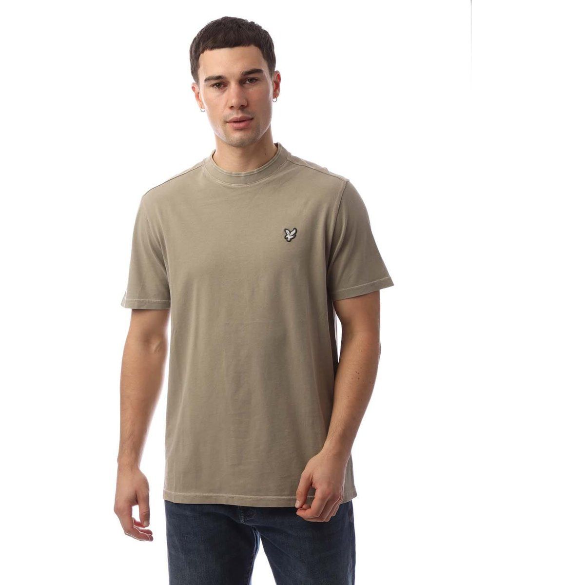 T-Shirt mit Rundhalsausschnitt in Beige
