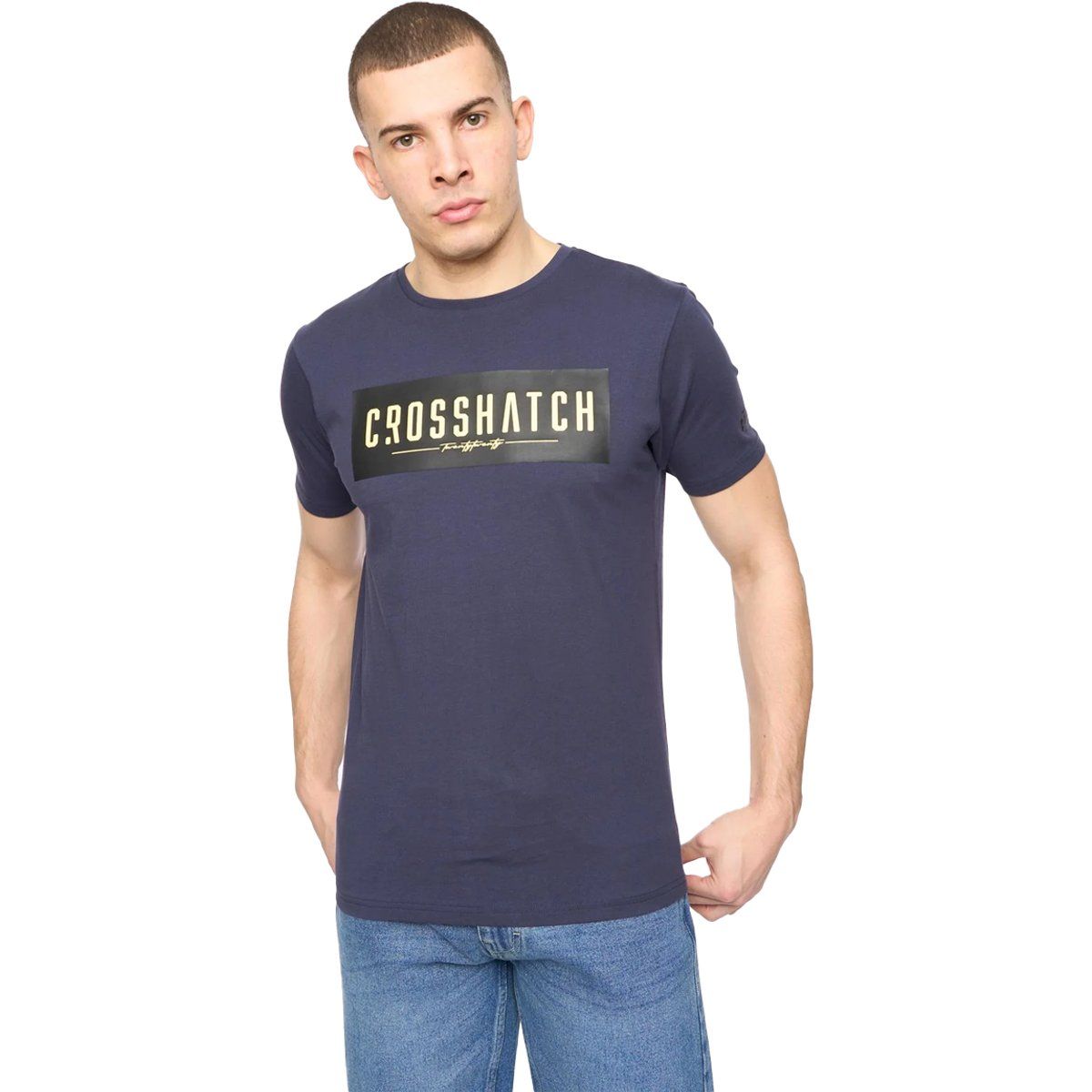 Herren T-Shirt mit Rundhalsausschnitt und Logo