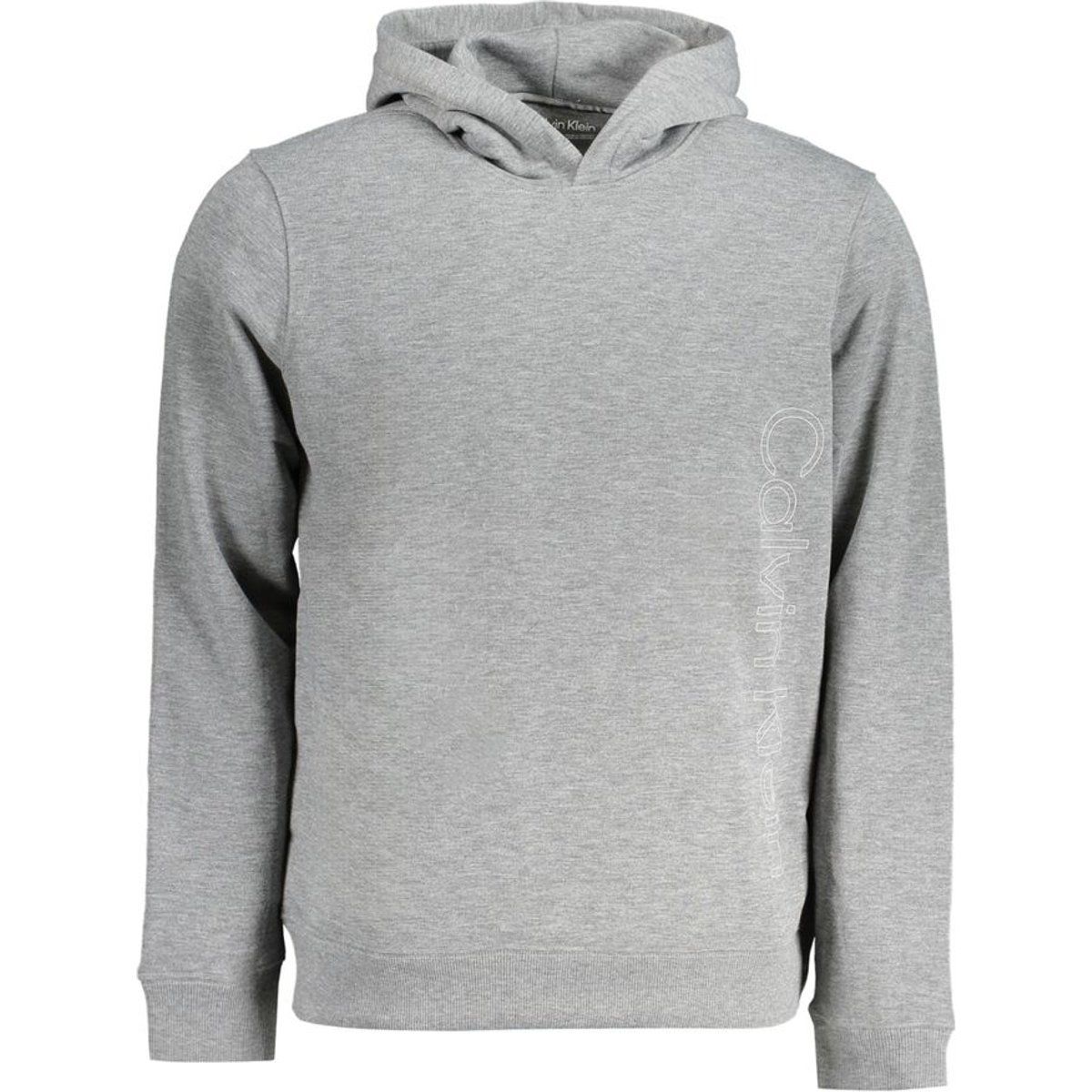 Bequemer melierter grauer Fleece-Hoodie
