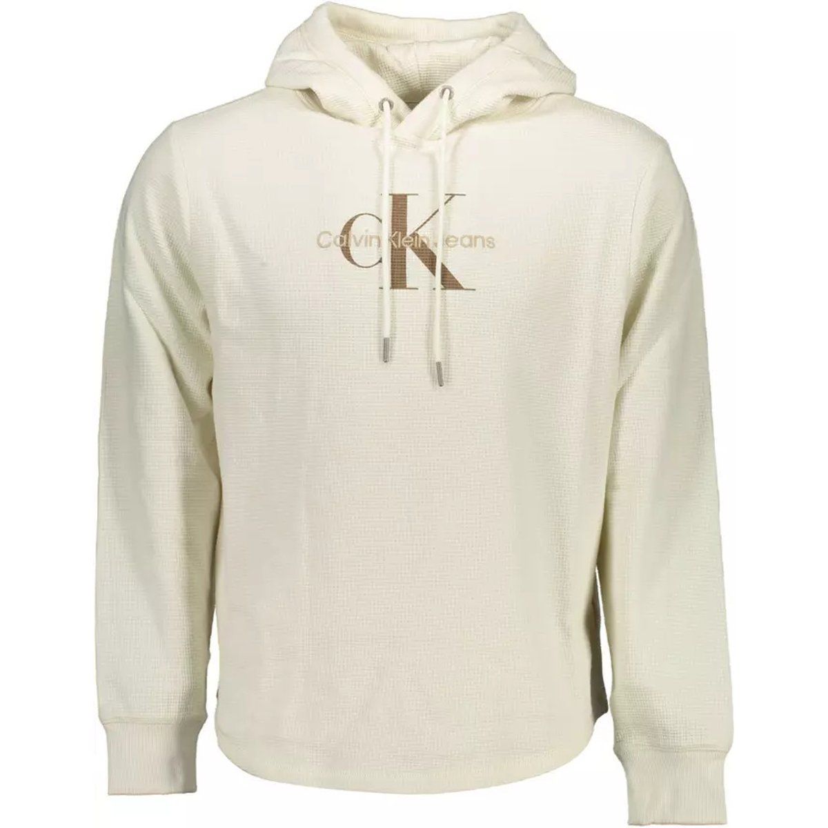 Waffelstrick-Pullover Hoodie mit Logo