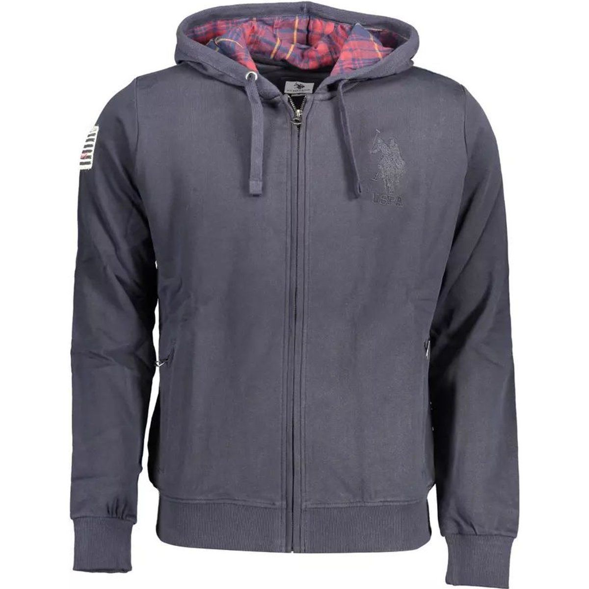 Klassischer Kapuzenpullover mit durchgehendem Reißverschluss