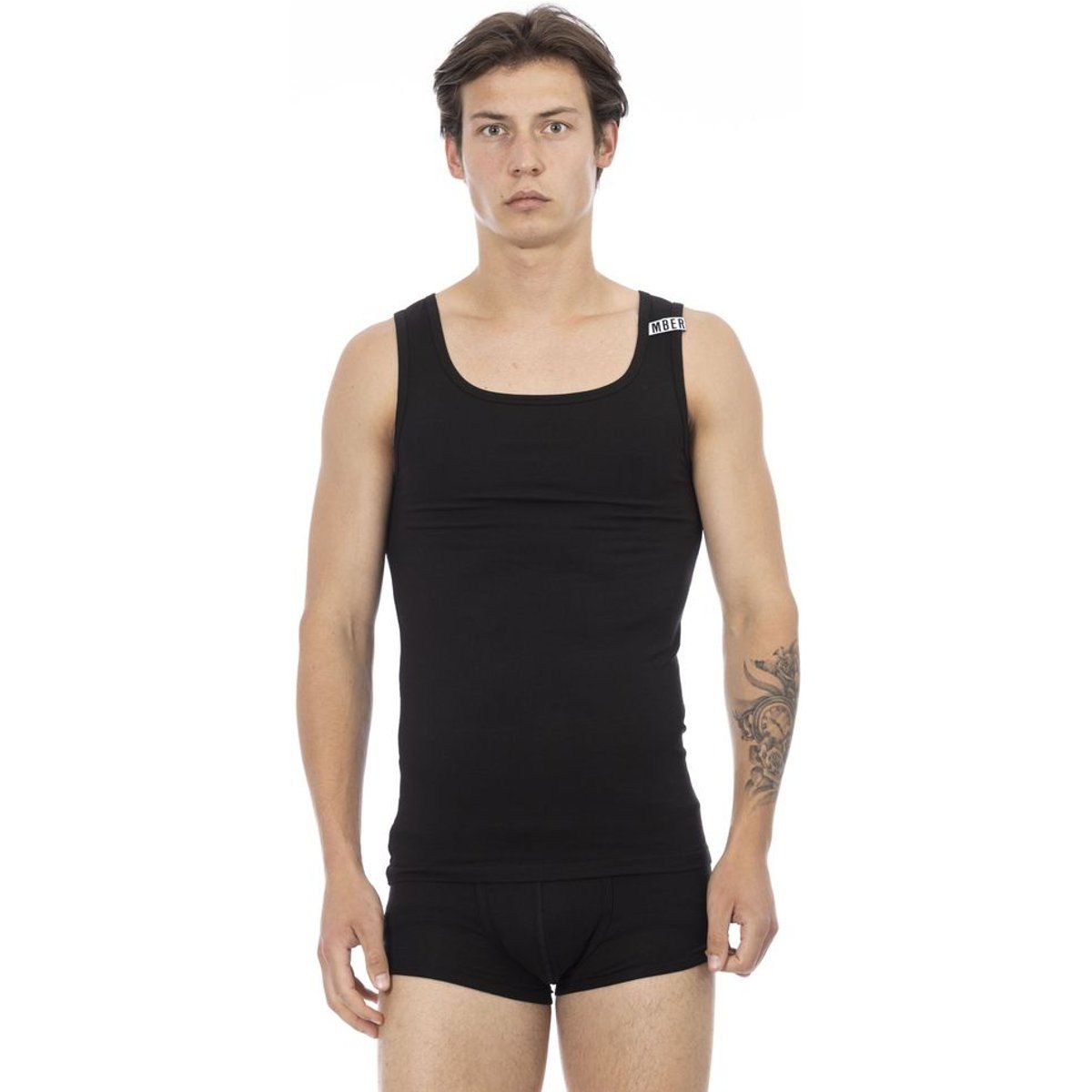 Herren Tanktop einfarbig schwarz