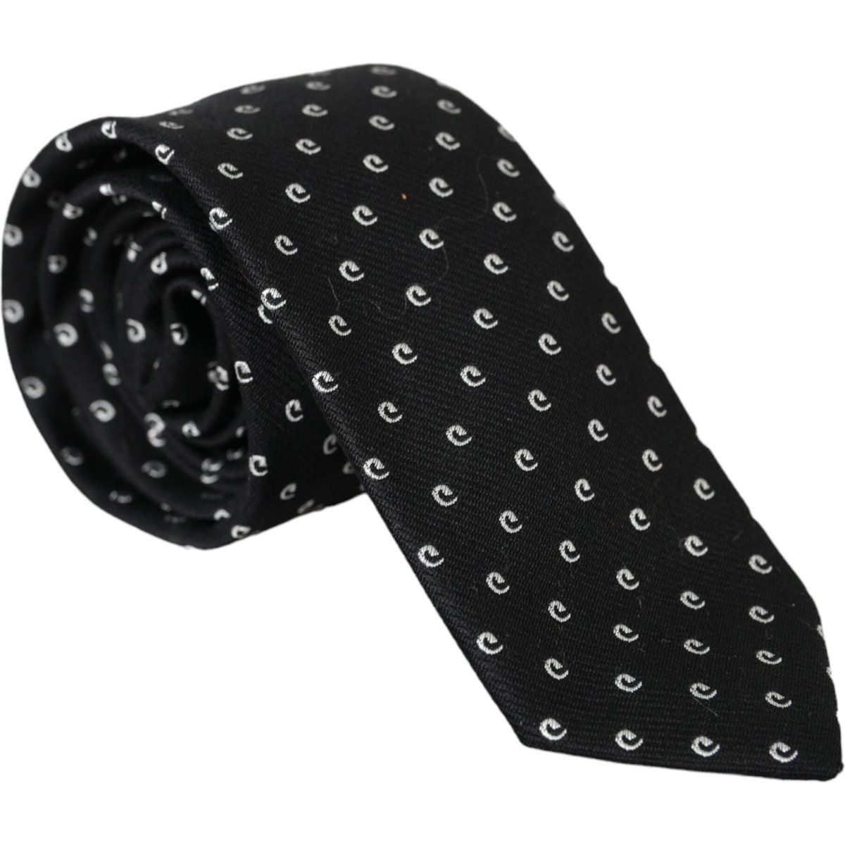 Elegante schwarz-weiße Seidenkrawatte