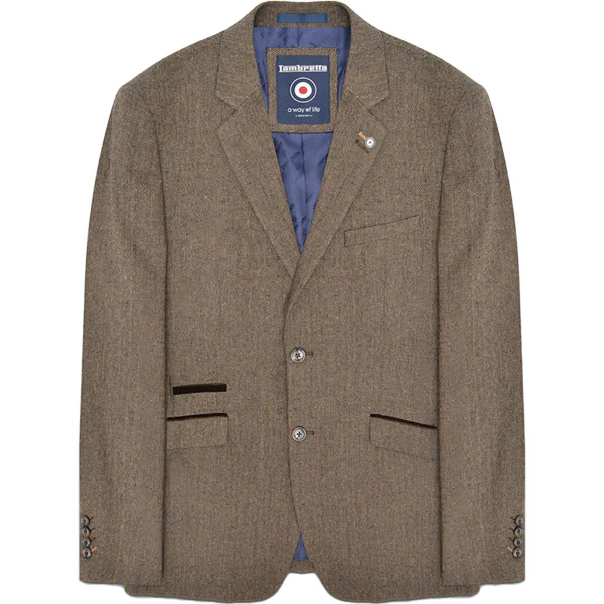 Lambretta Herren Morgan Fischgrät-Blazer (Braun)