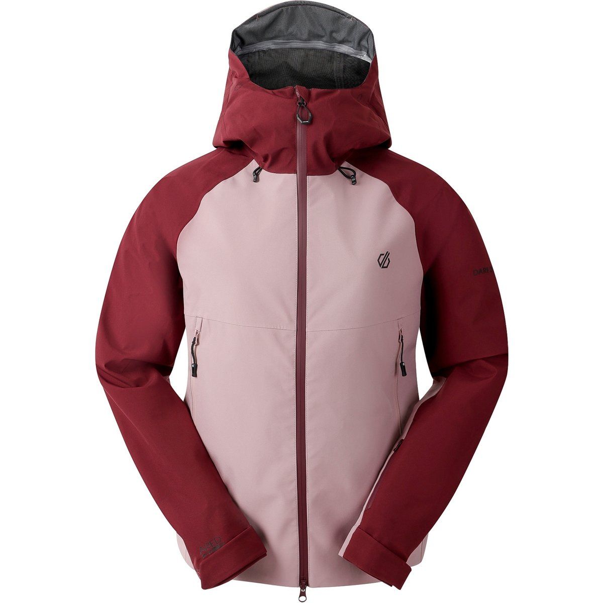 Zweifarbige Skijacke mit Kapuze