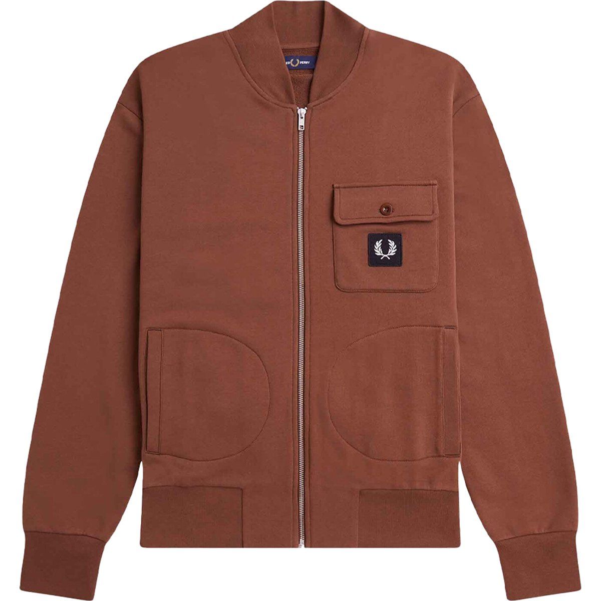 Fred Perry - Bomberjacke für Herren, Durchgehender Reißverschluss (Whiskybraun)