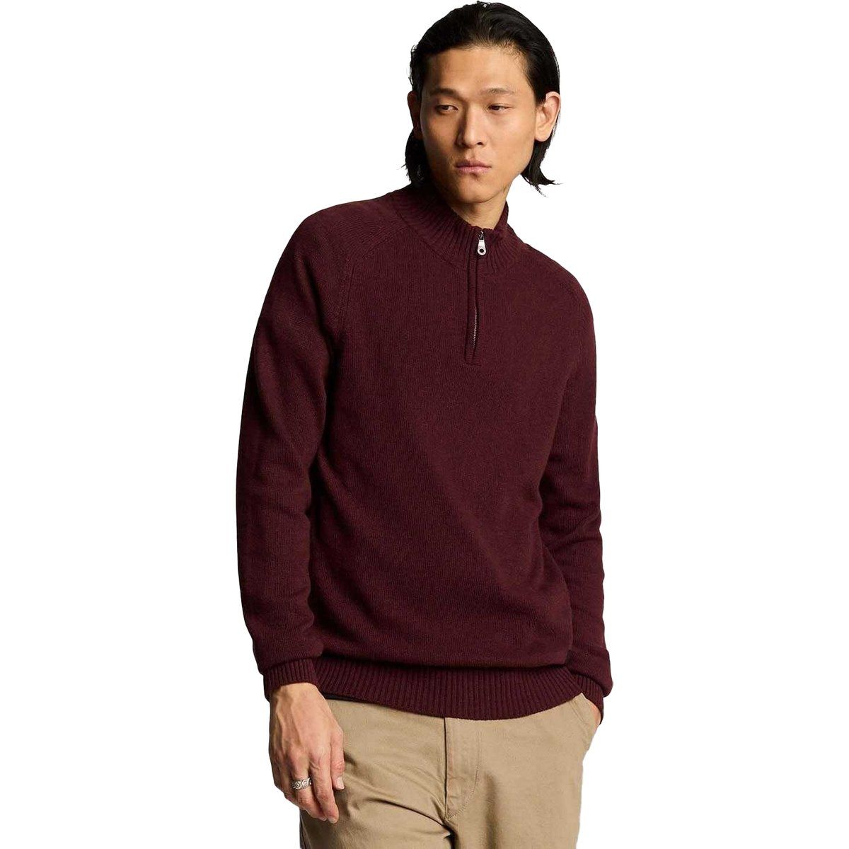 Herren Sattelärmel Pullover mit halbem Reißverschluss