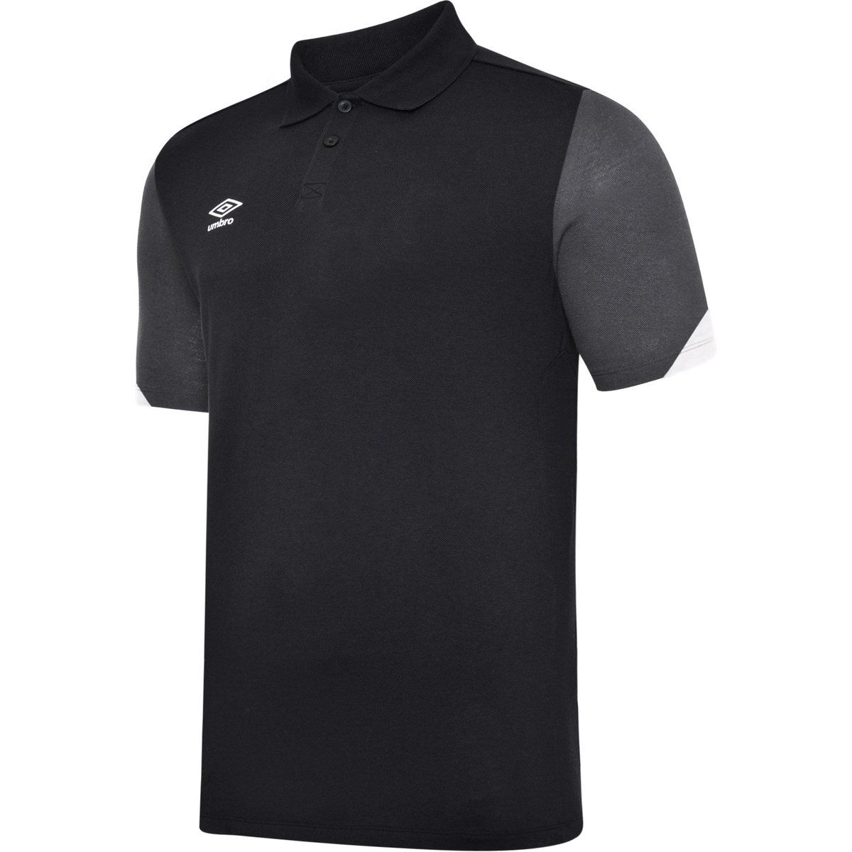 Umbro - "Total" Poloshirt für Herren - Training (Schwarz/Weiß/Kohlen-Schwarz)