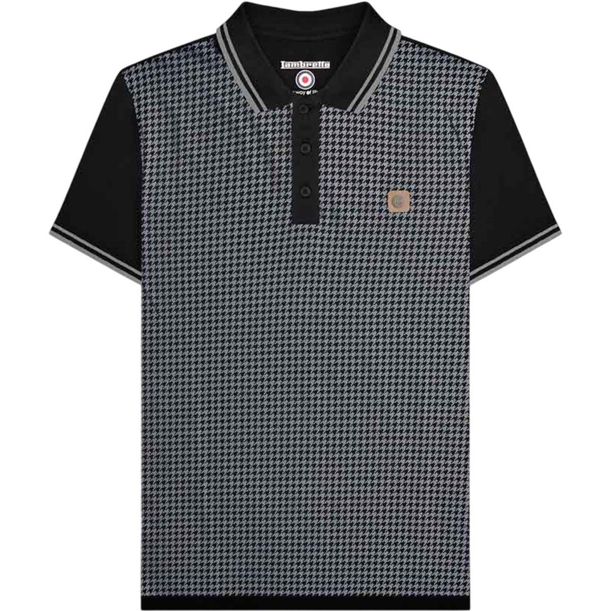 Polohemd mit Hahnentritt-Muster