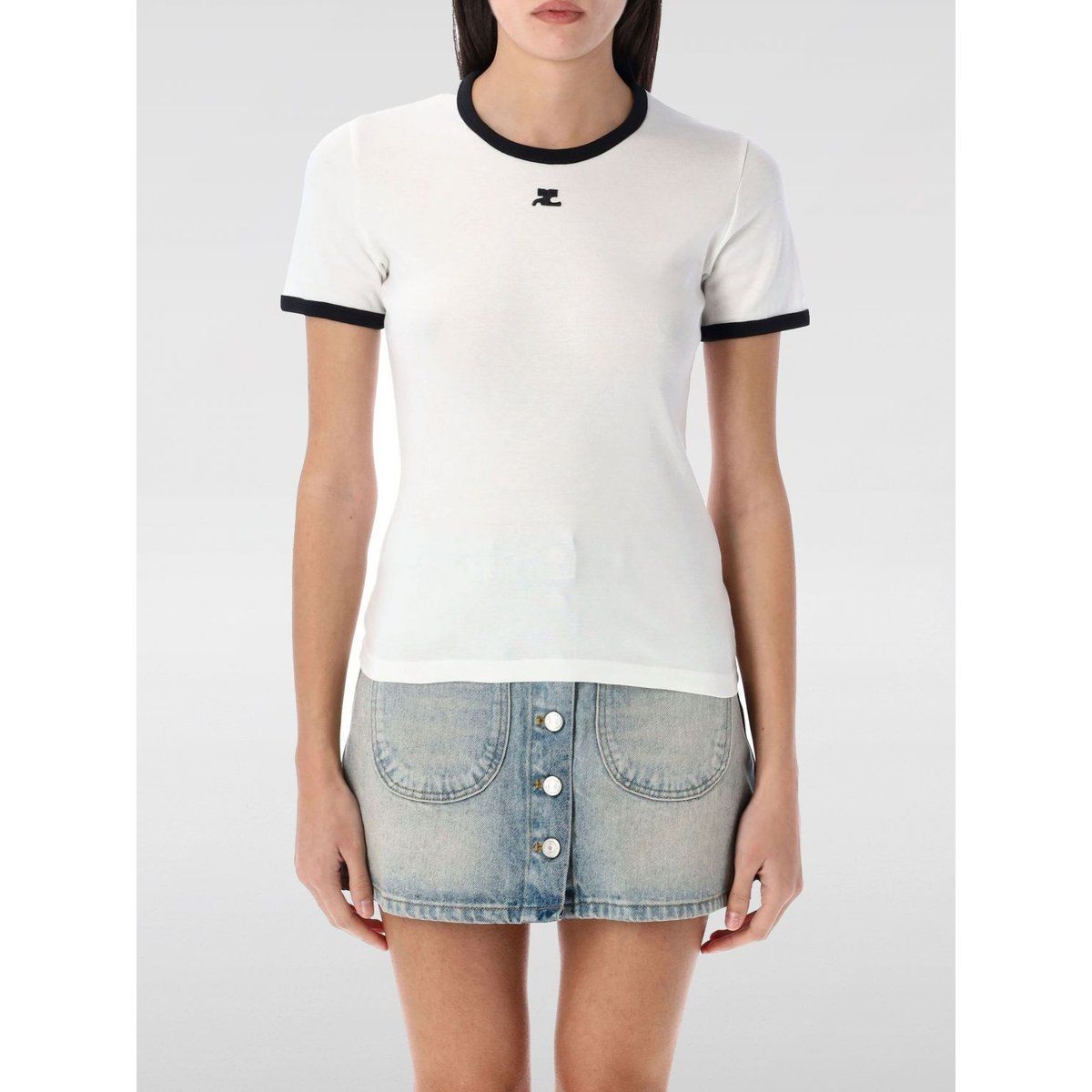 Ringer-T-Shirt mit Logo-Detail