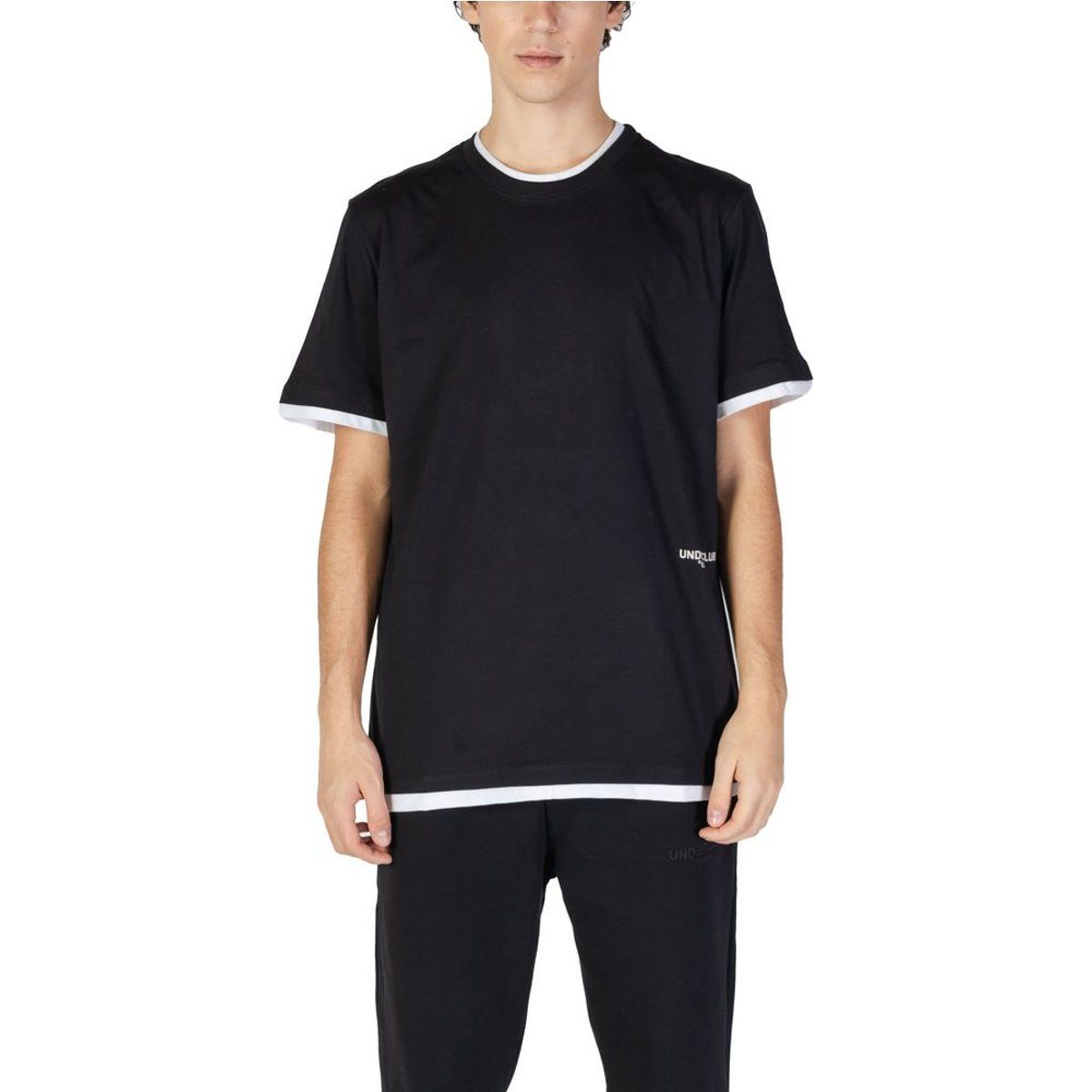 Doppellagiges T-Shirt Schwarz
