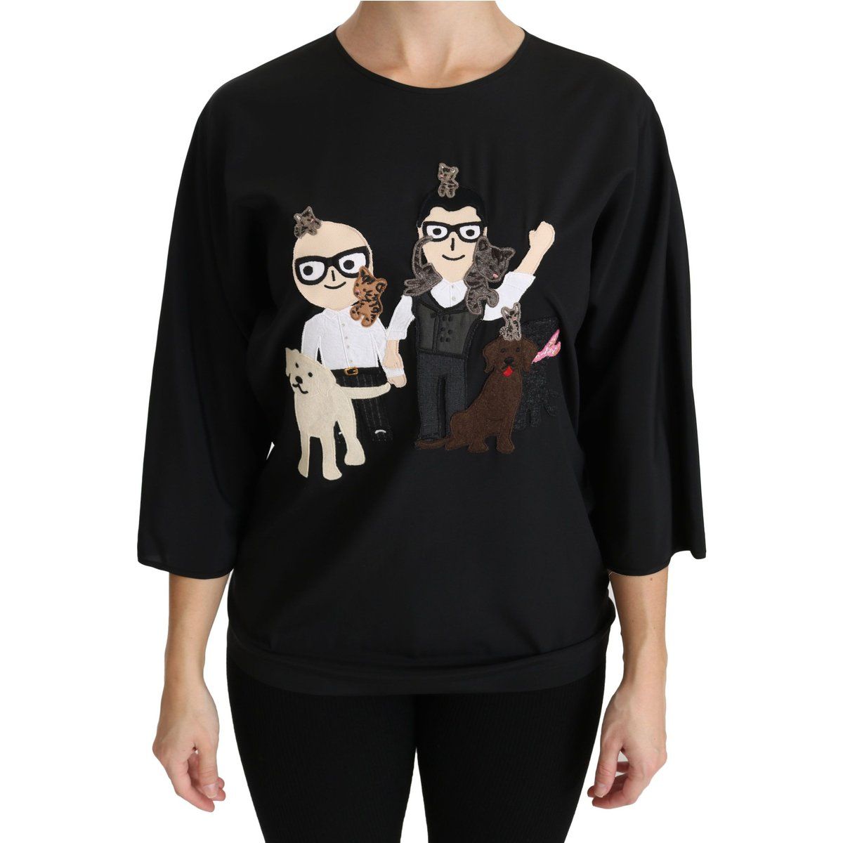 Dolce Gabbana Schwarzes Seidentop