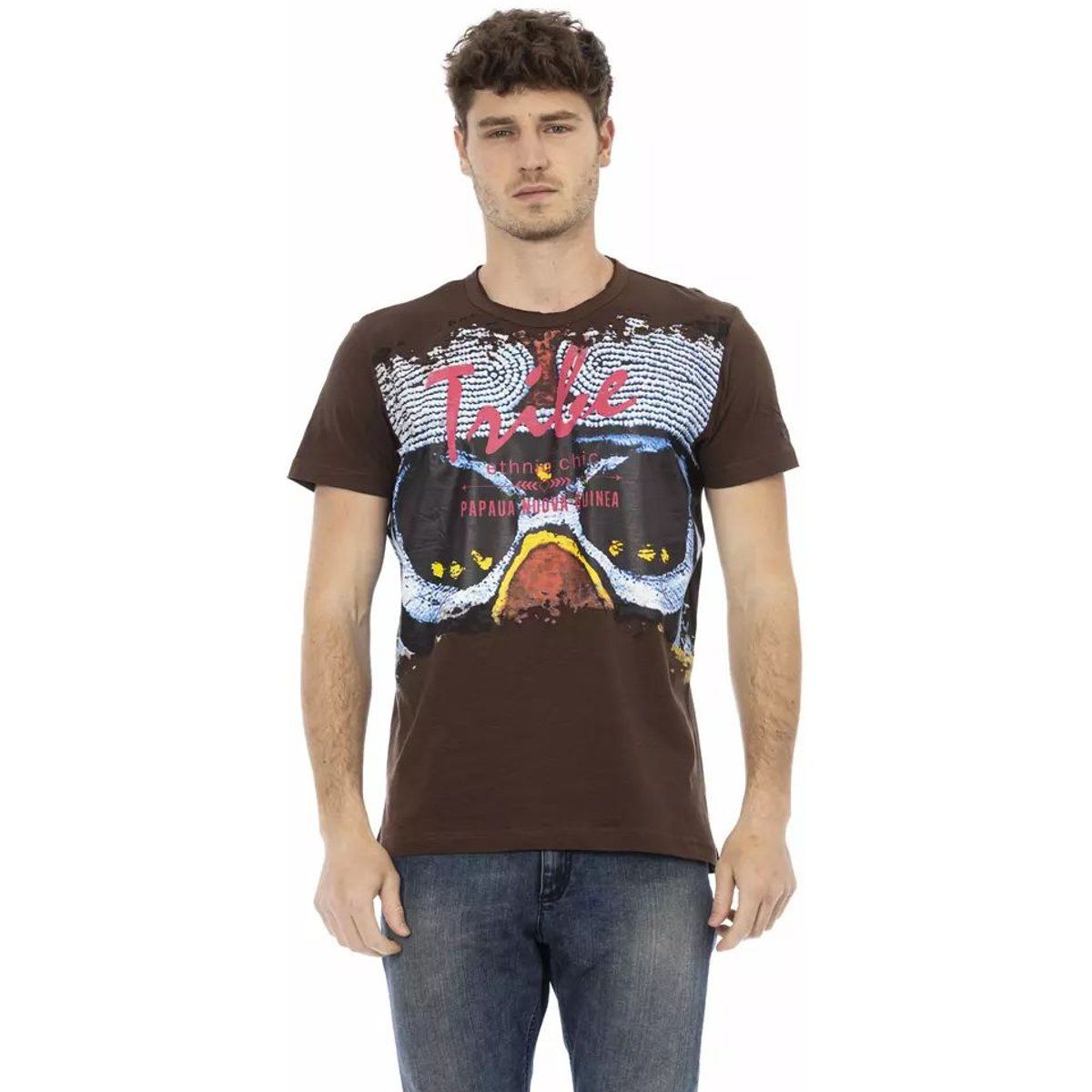Grafik T-Shirt mit Stammesmasken-Print