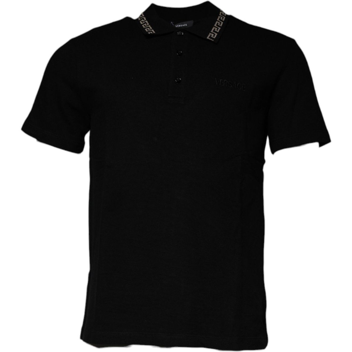 Elegantes schwarzes Poloshirt mit Zierleiste