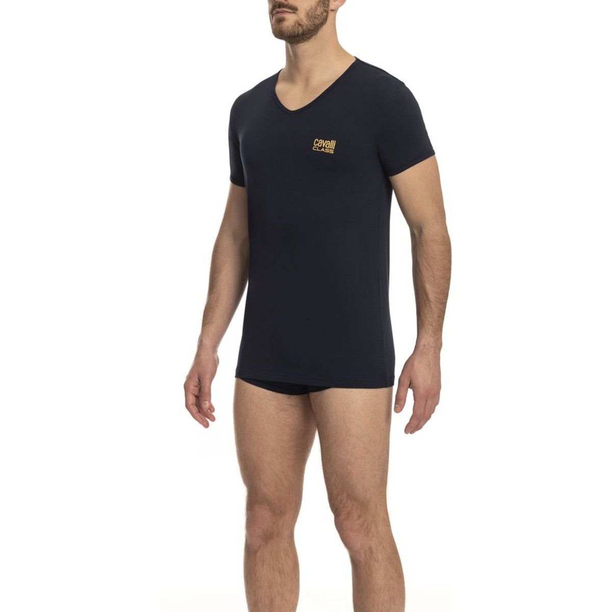 Klassisches Slim Fit V-Ausschnitt T-Shirt