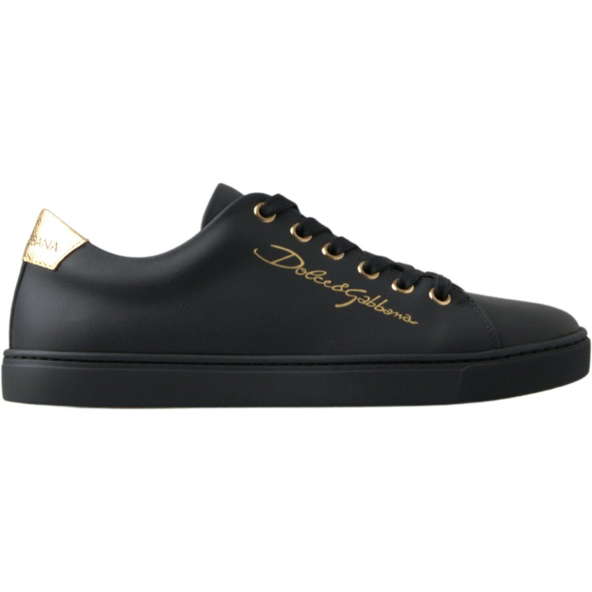 Schwarze Low-Top-Sneakers aus Leder