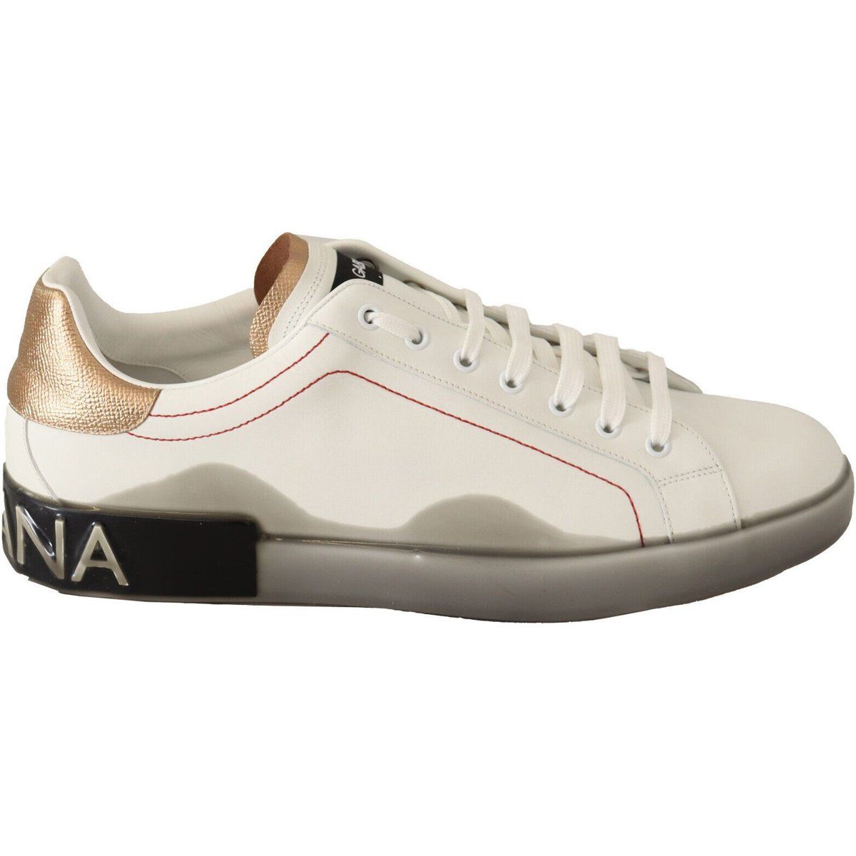 Weiße Leder-Sneakers im Low-Top-Design