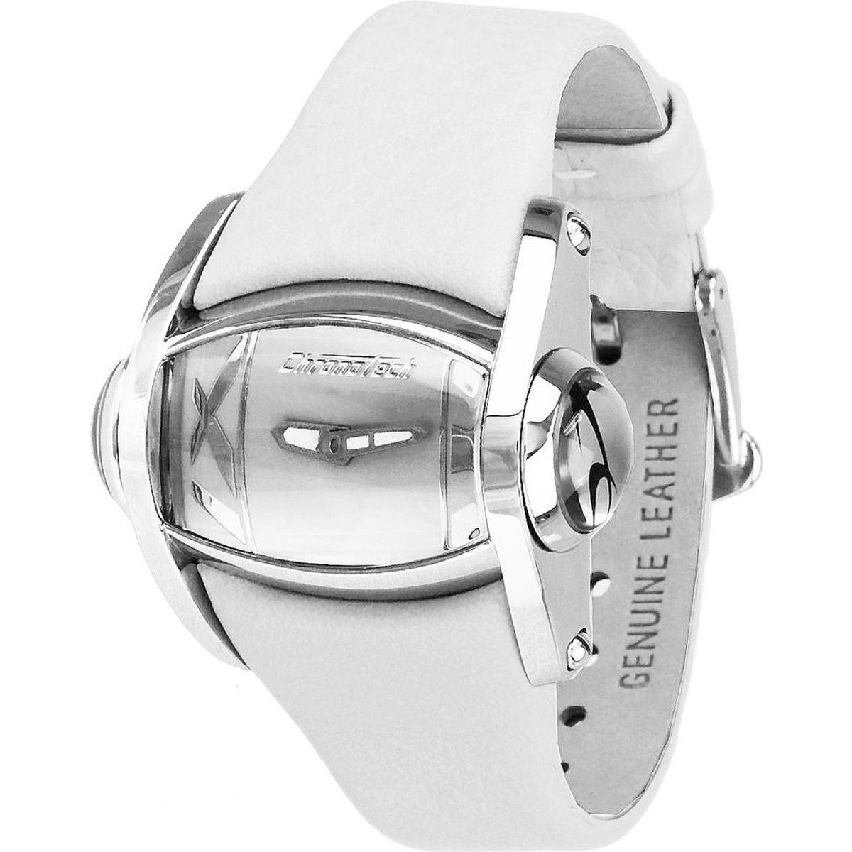 Weiße Quarz Armbanduhr aus Leder