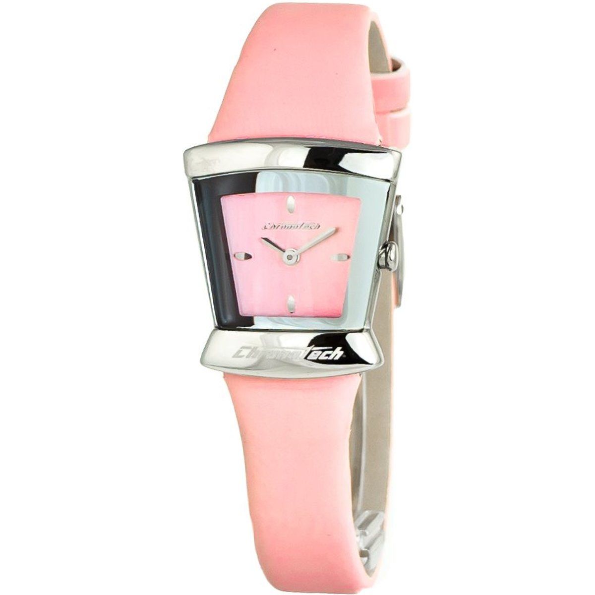 Elegante rosa Analoguhr aus Leder