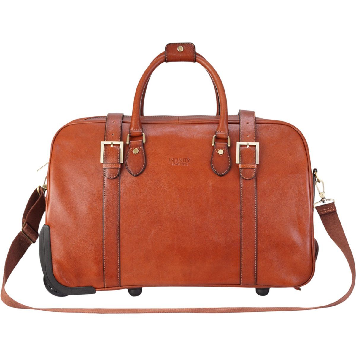 Rollende Reisetasche aus Leder