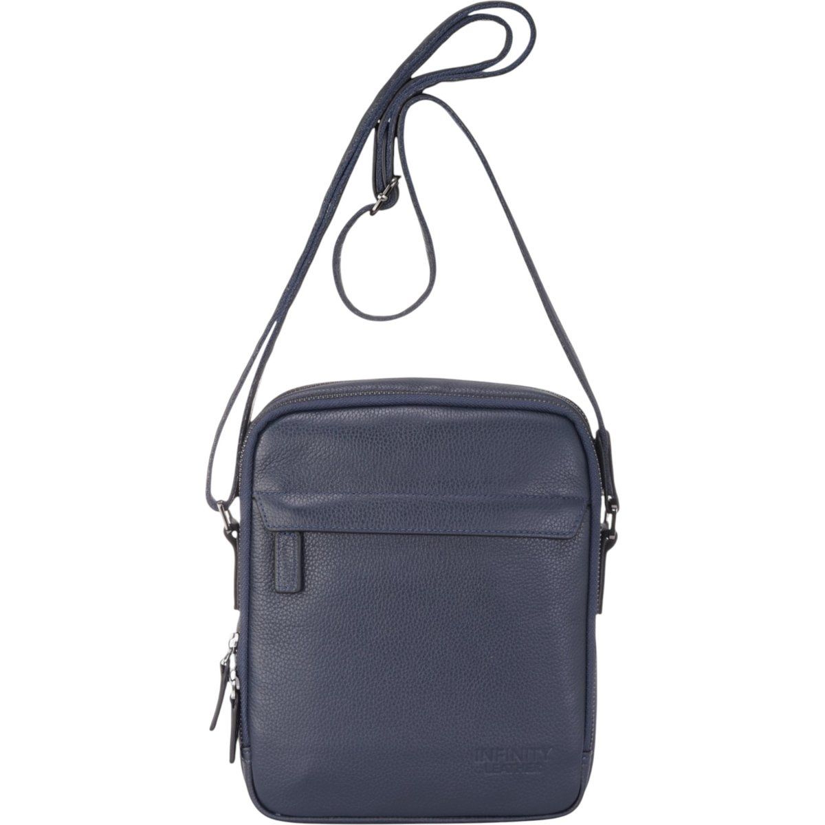 Marineblaue Leder Messenger Crossbody Tasche