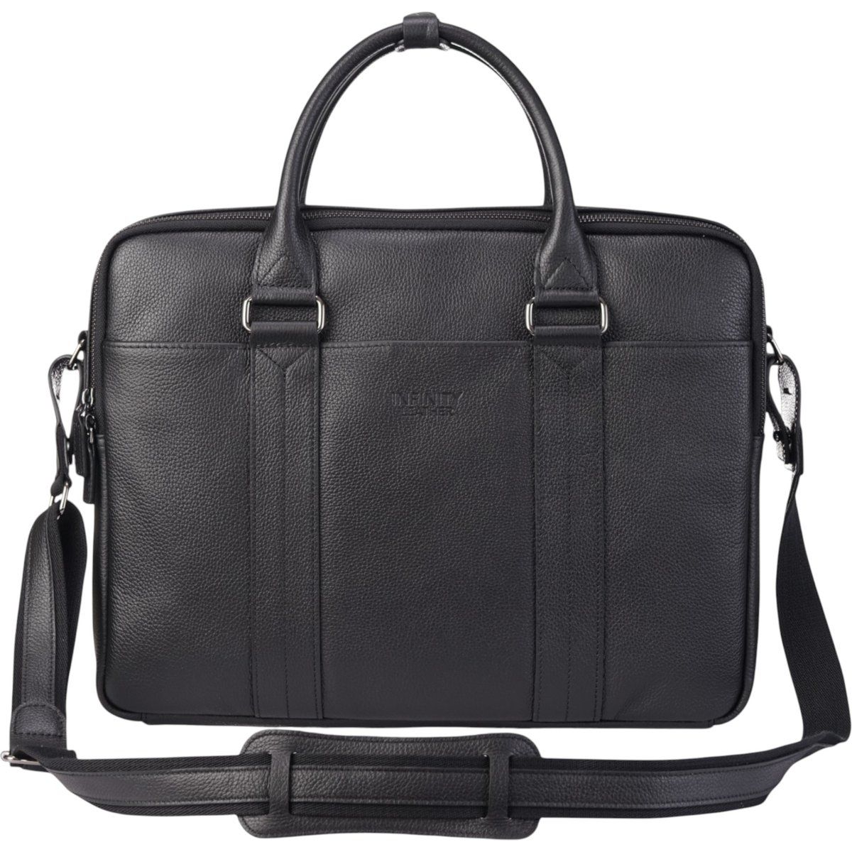 Schwarze Business-Leder-Laptoptasche