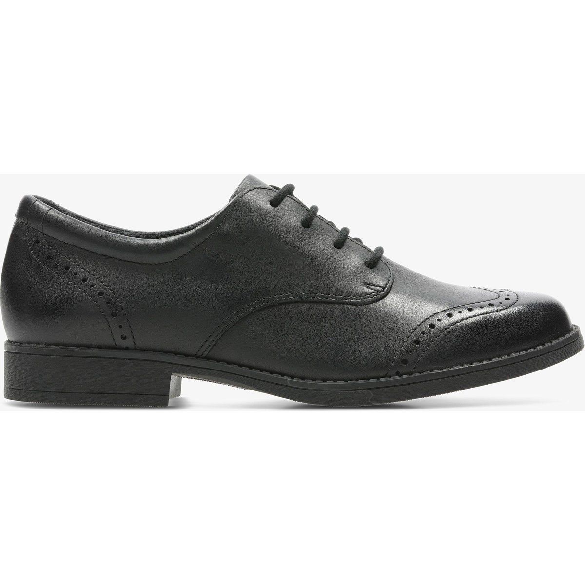 Schwarzer Brogue Oxford Lederschuh für Schule