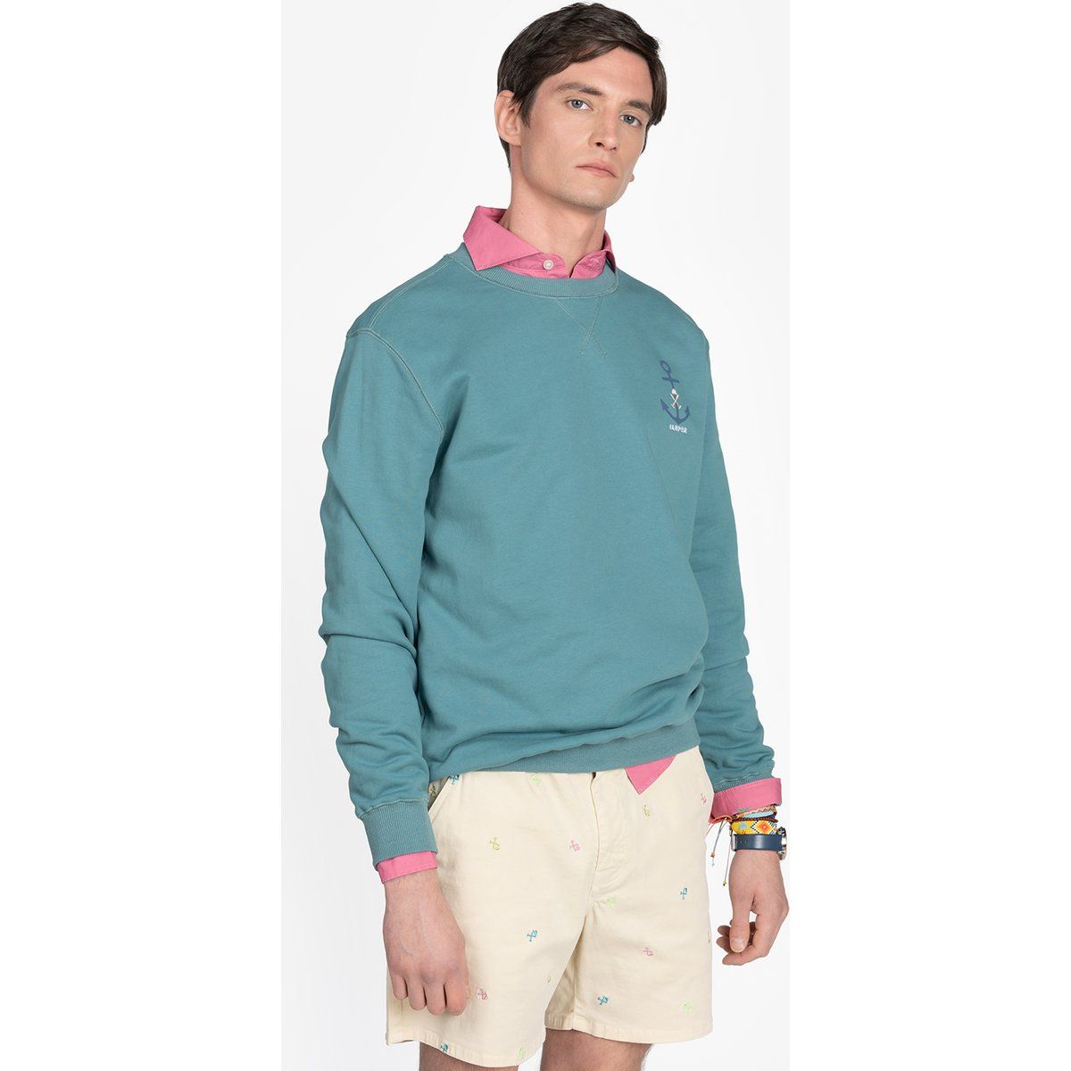 Baumwoll-Sweatshirt mit Rundhalsausschnitt und Logo