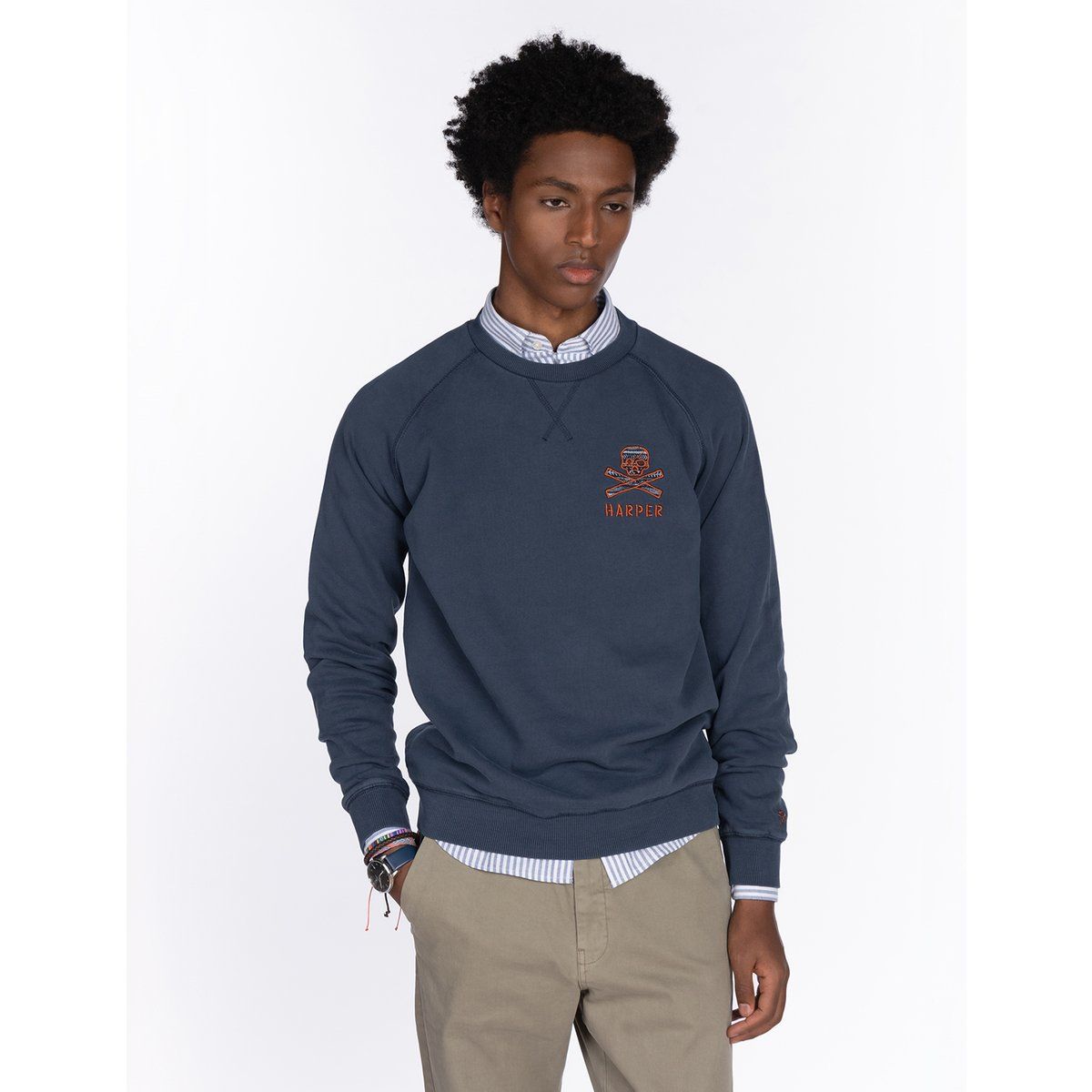 Baumwoll-Sweatshirt mit Rundhalsausschnitt und Logo