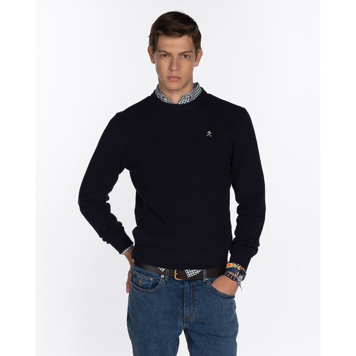 Klassischer Herren Strickpullover aus Baumwolle
