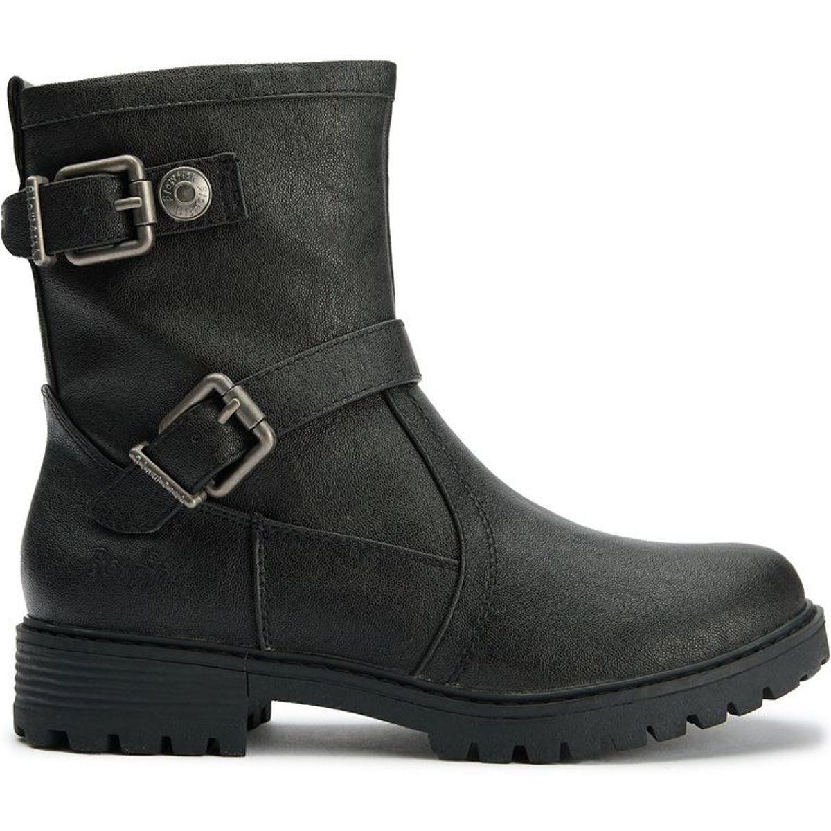 Stiefelette aus veganem Leder mit Schnalle