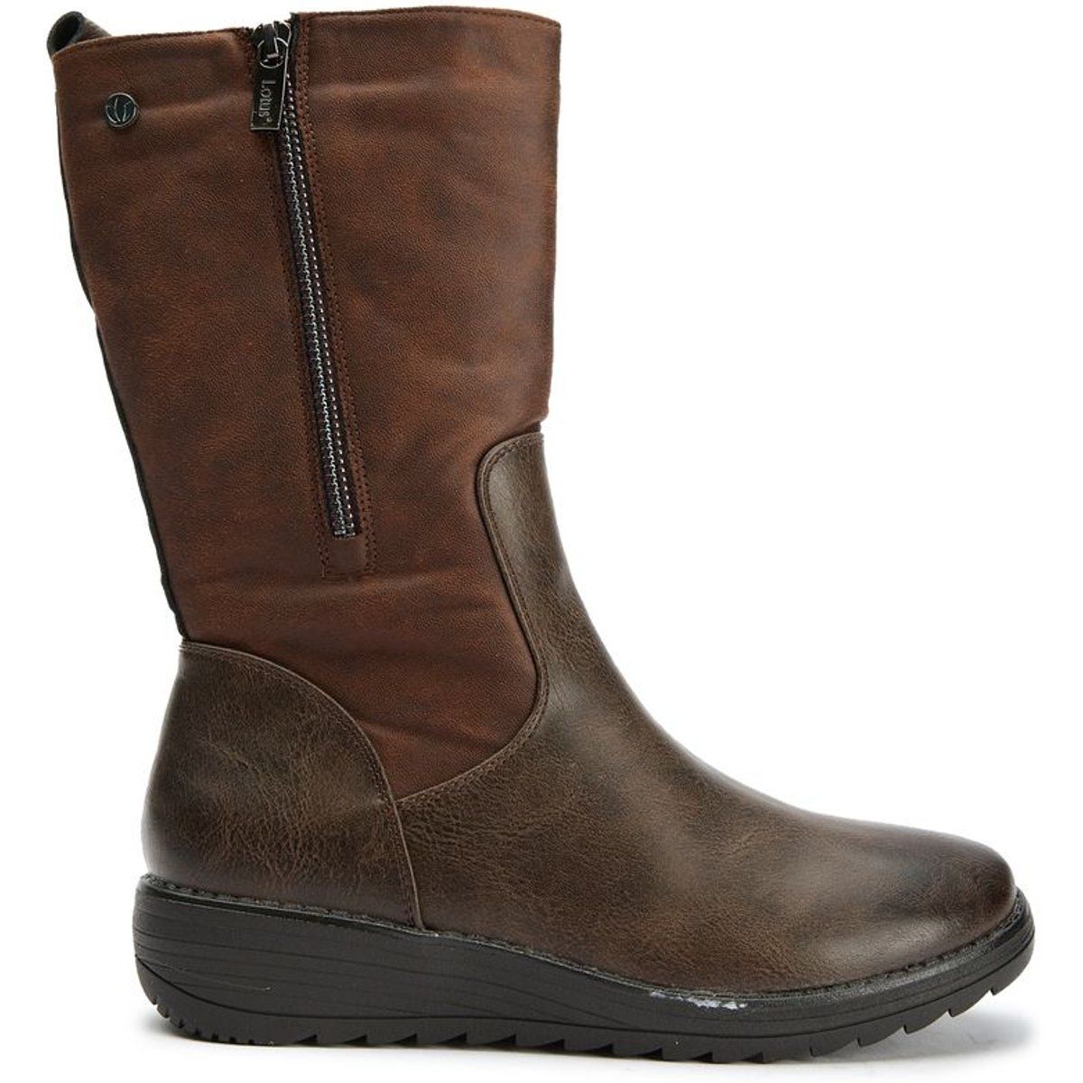 Braune, mittelhohe Damenstiefel für Alltag