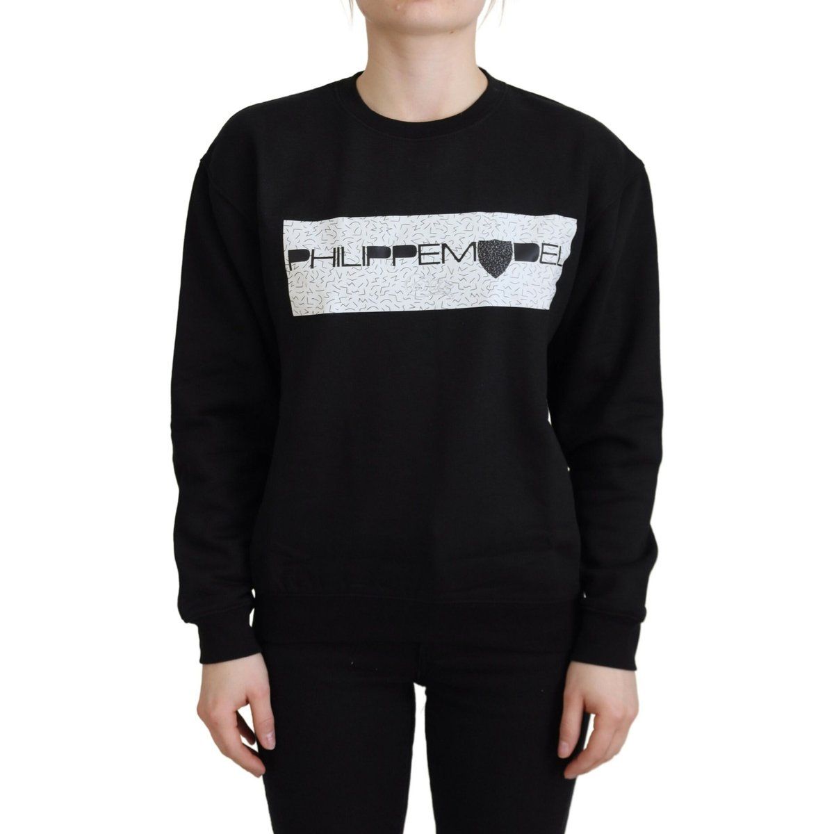 Schwarzes Sweatshirt mit grafischem Druck