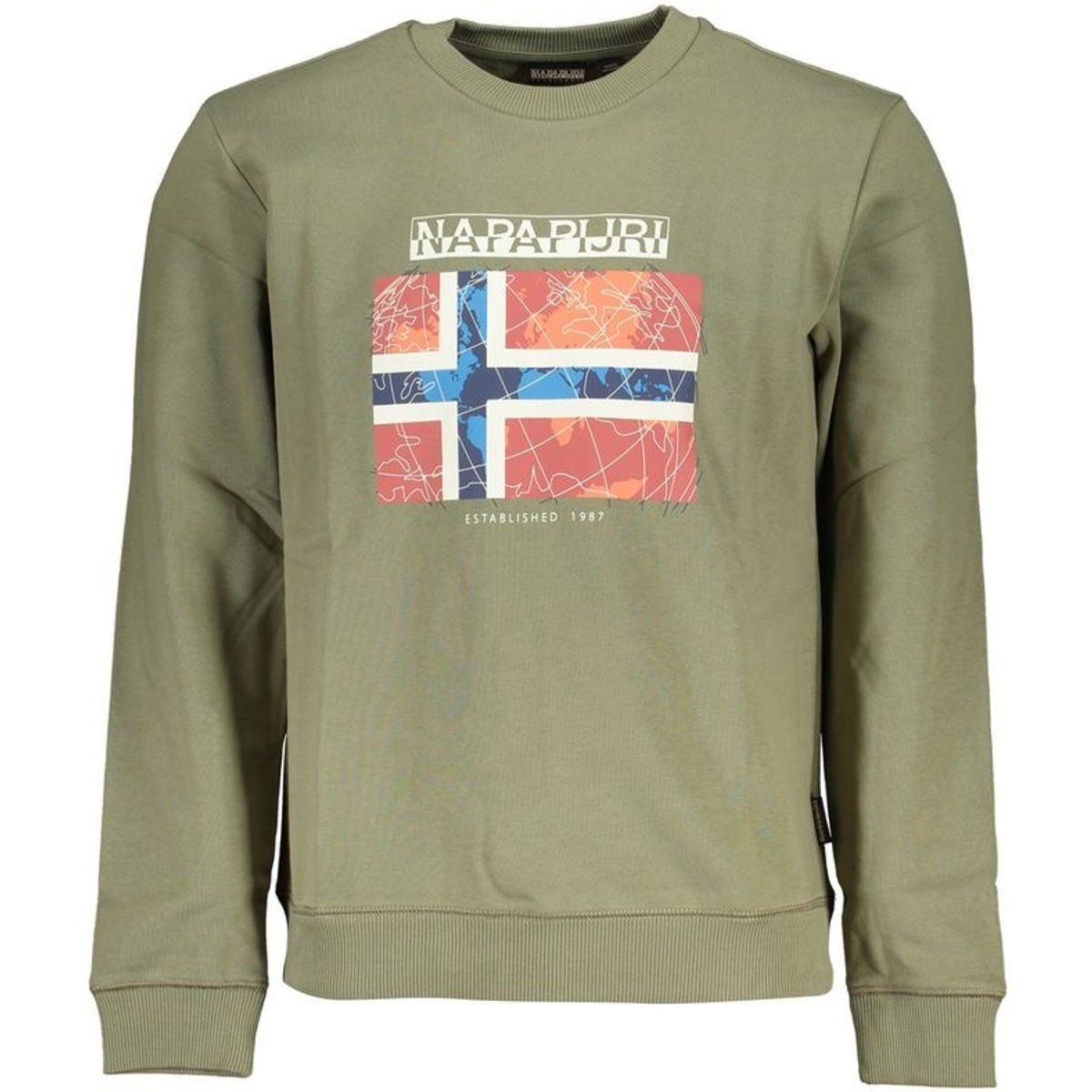 Lässiges Rundhals-Sweatshirt Norwegen Flagge
