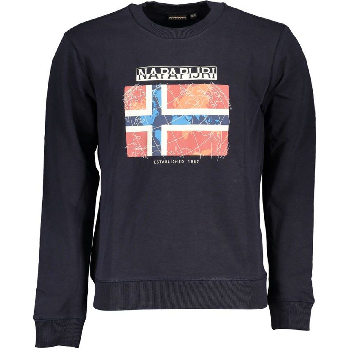 Lässiges Rundhals-Sweatshirt mit Flaggen-Grafik